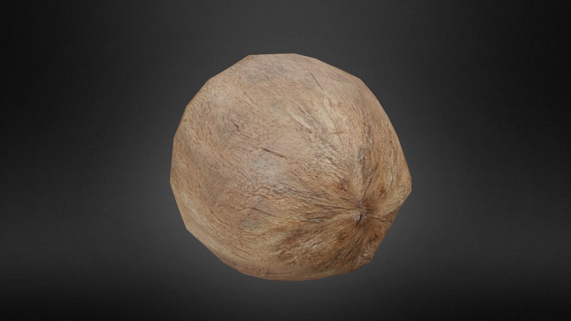Coconut Low-poly 3D model_4