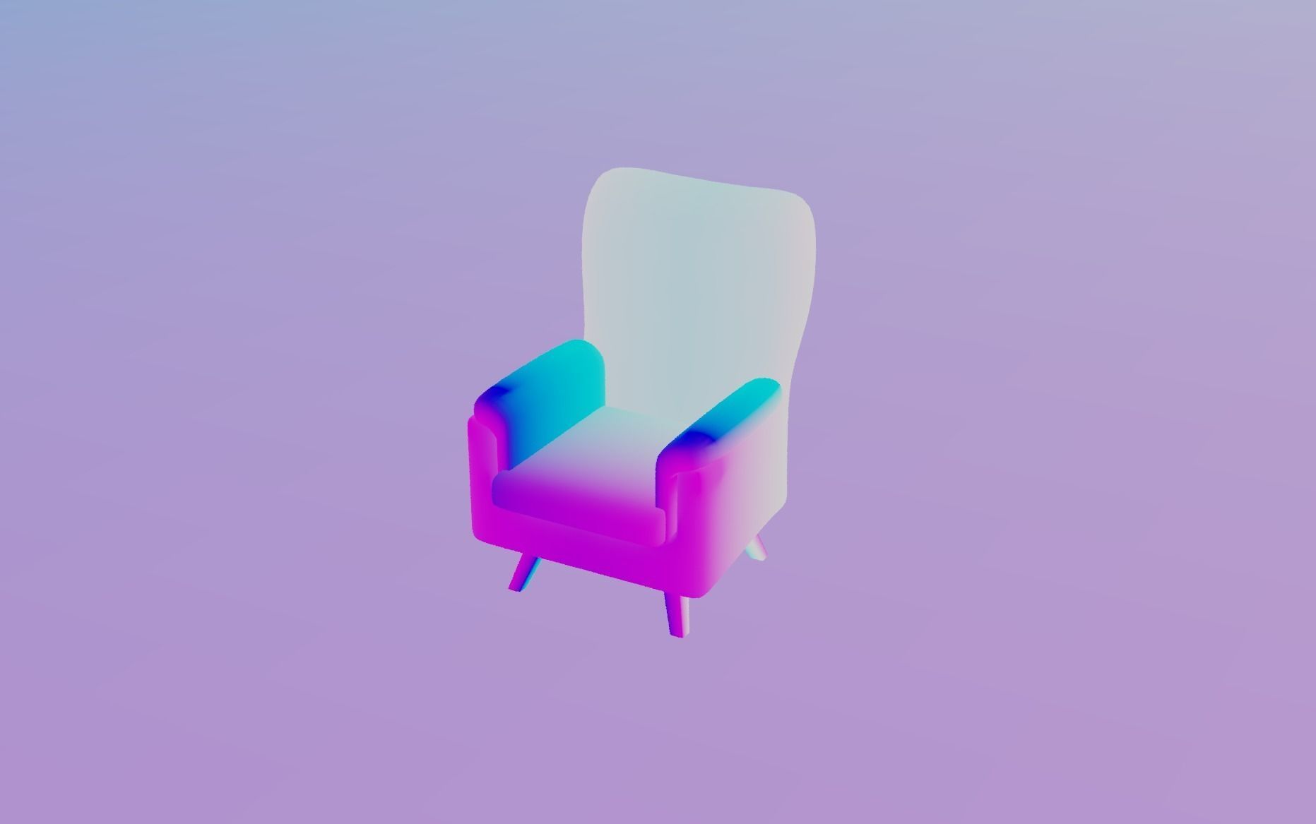 Low poly sofa chair Free low-poly 3D model_4