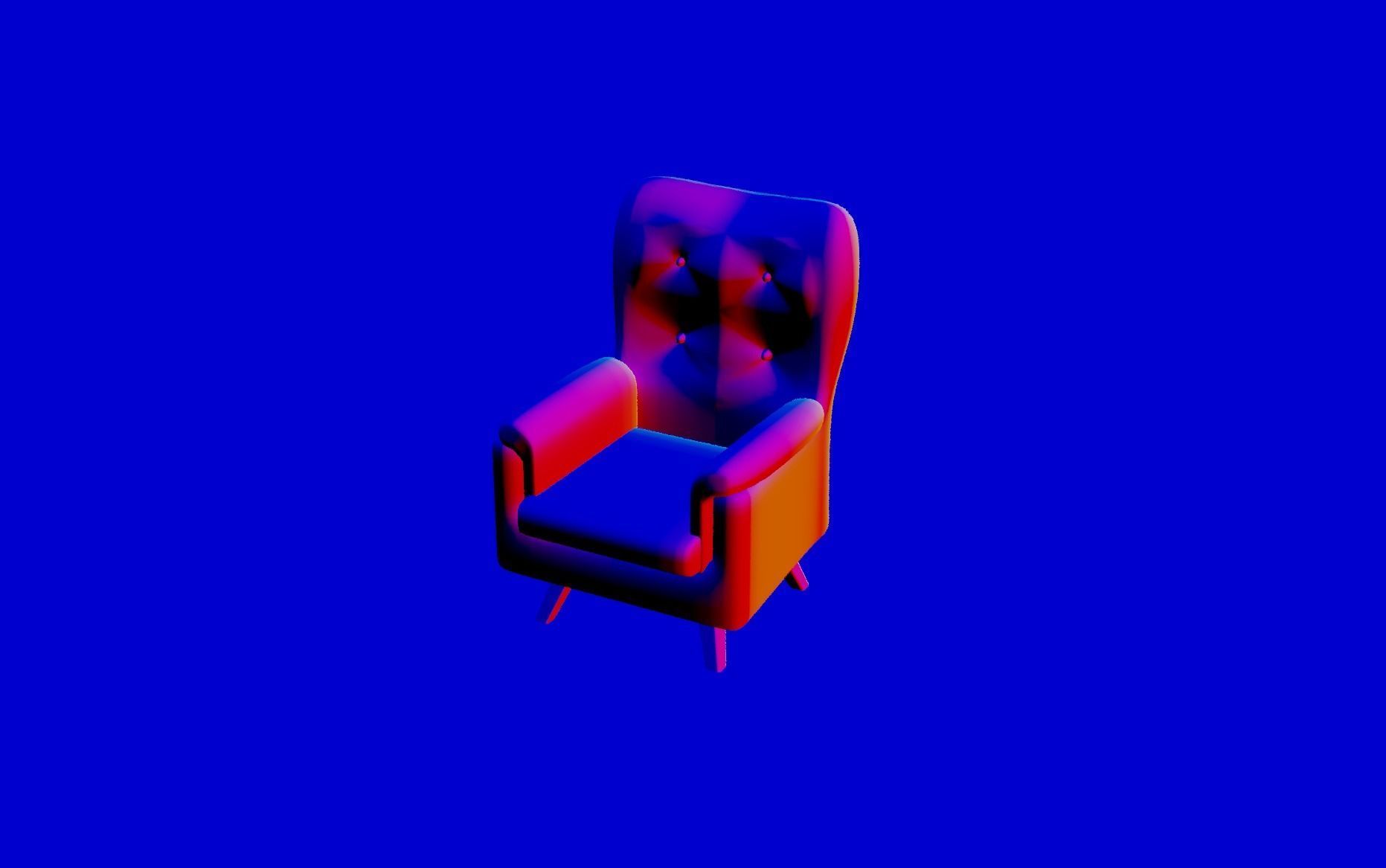 Low poly sofa chair Free low-poly 3D model_3