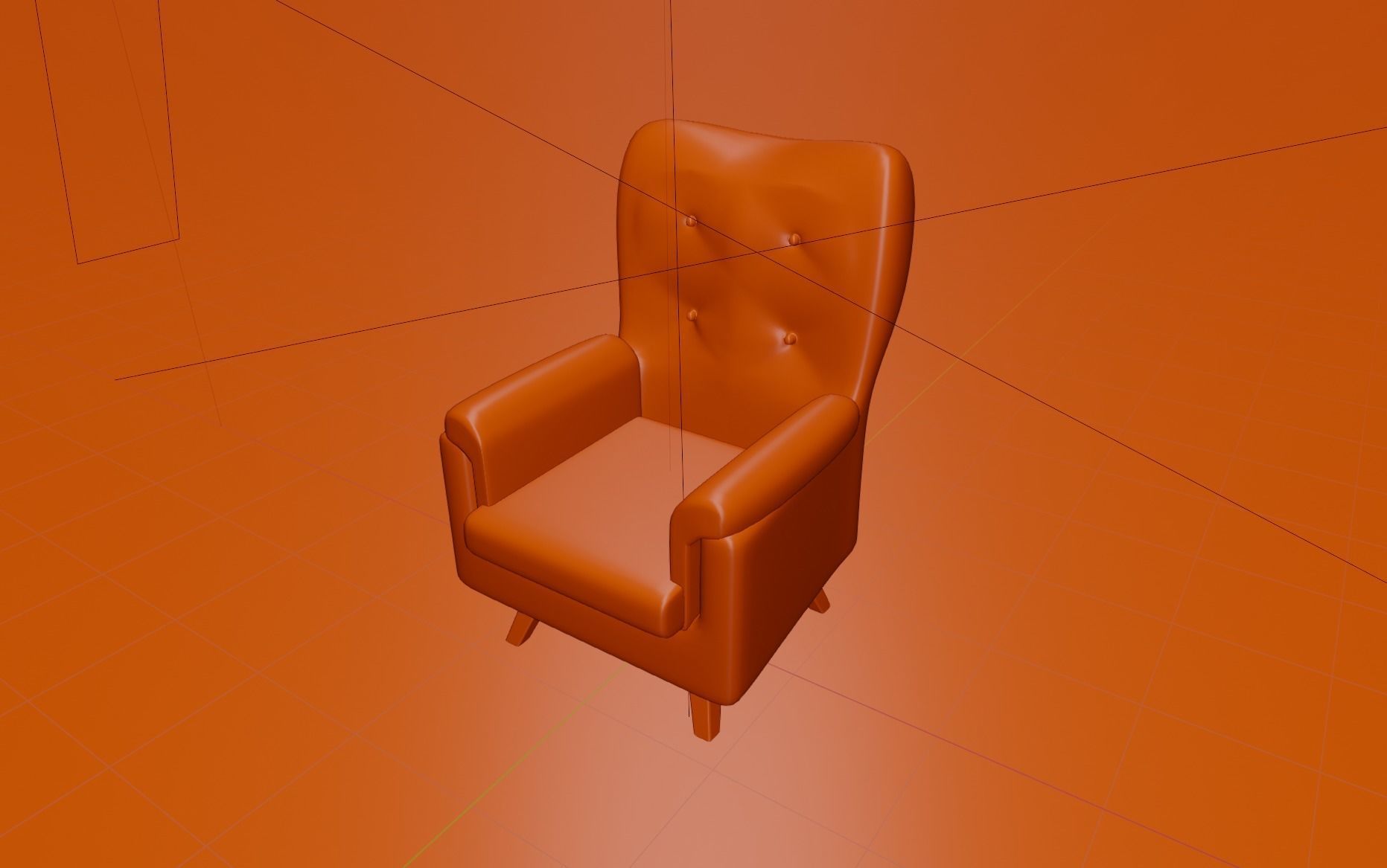 Low poly sofa chair Free low-poly 3D model_9