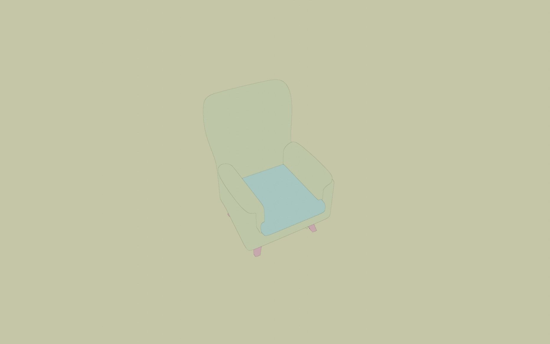 Low poly sofa chair Free low-poly 3D model_12