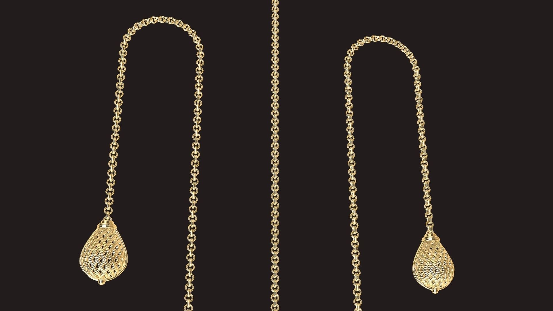 pear drop jali earrings stl verified 3D print model_1