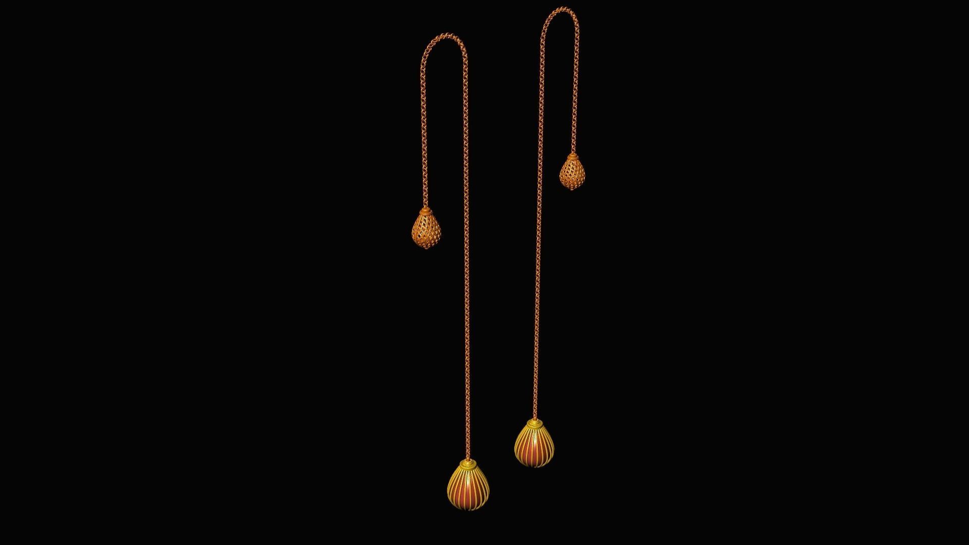 pear drop jali earrings stl verified 3D print model_14