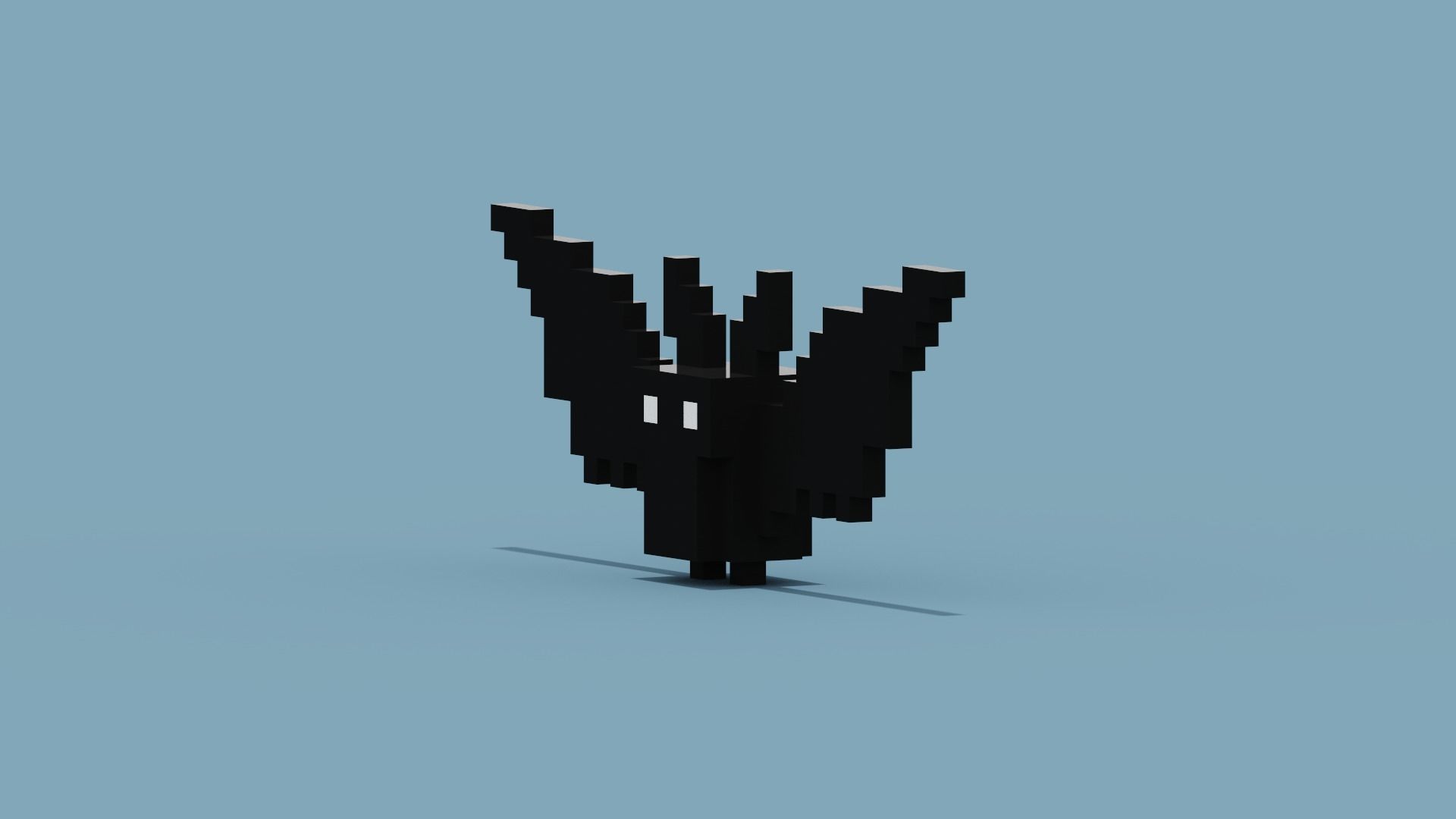 Voxel Bat  Low-poly 3D model_2