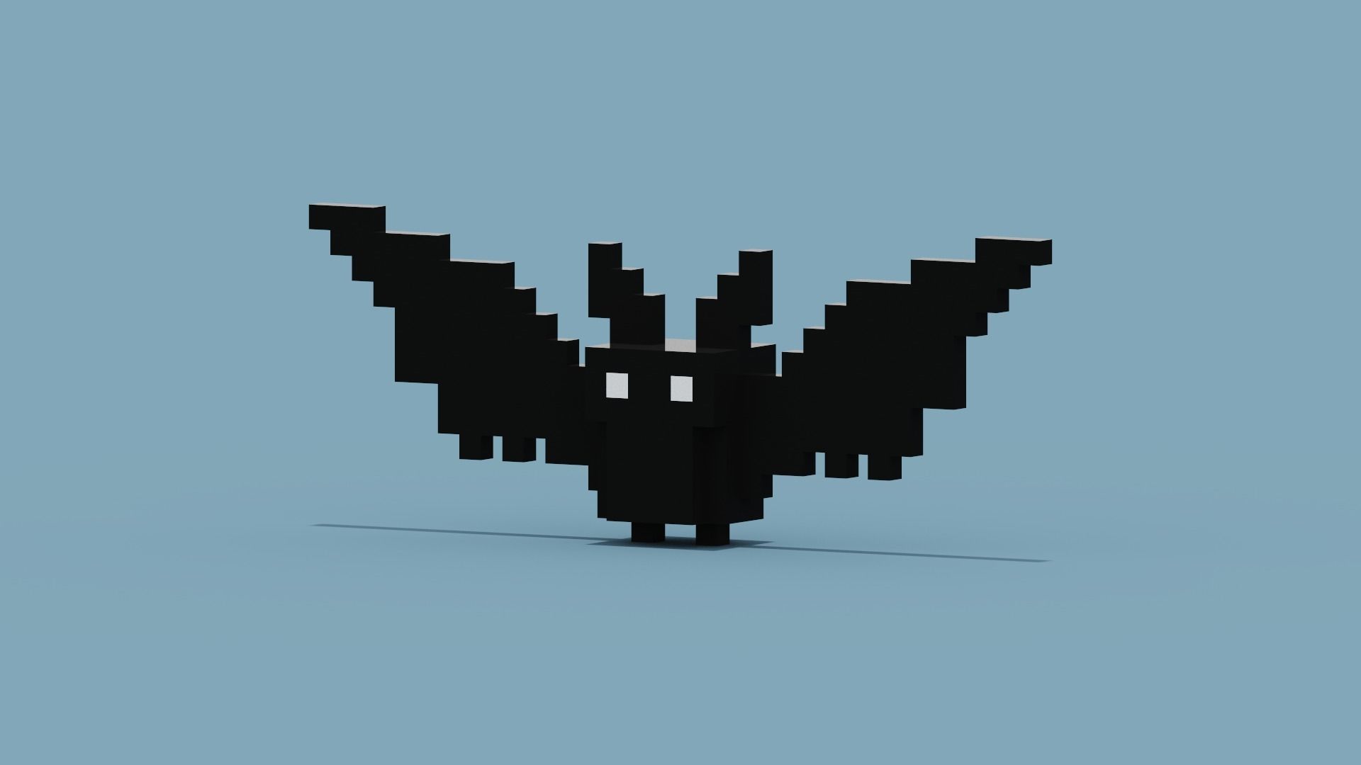 Voxel Bat  Low-poly 3D model_1