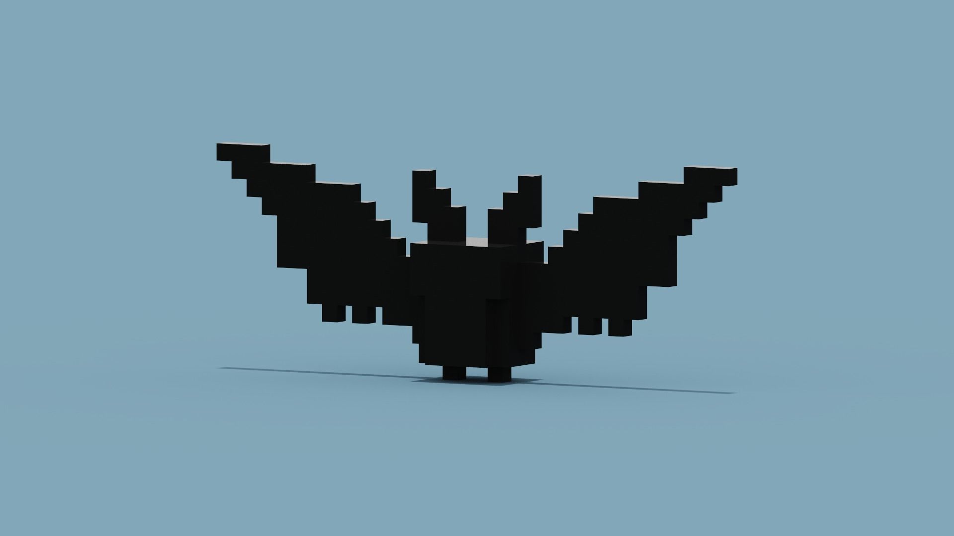 Voxel Bat  Low-poly 3D model_10