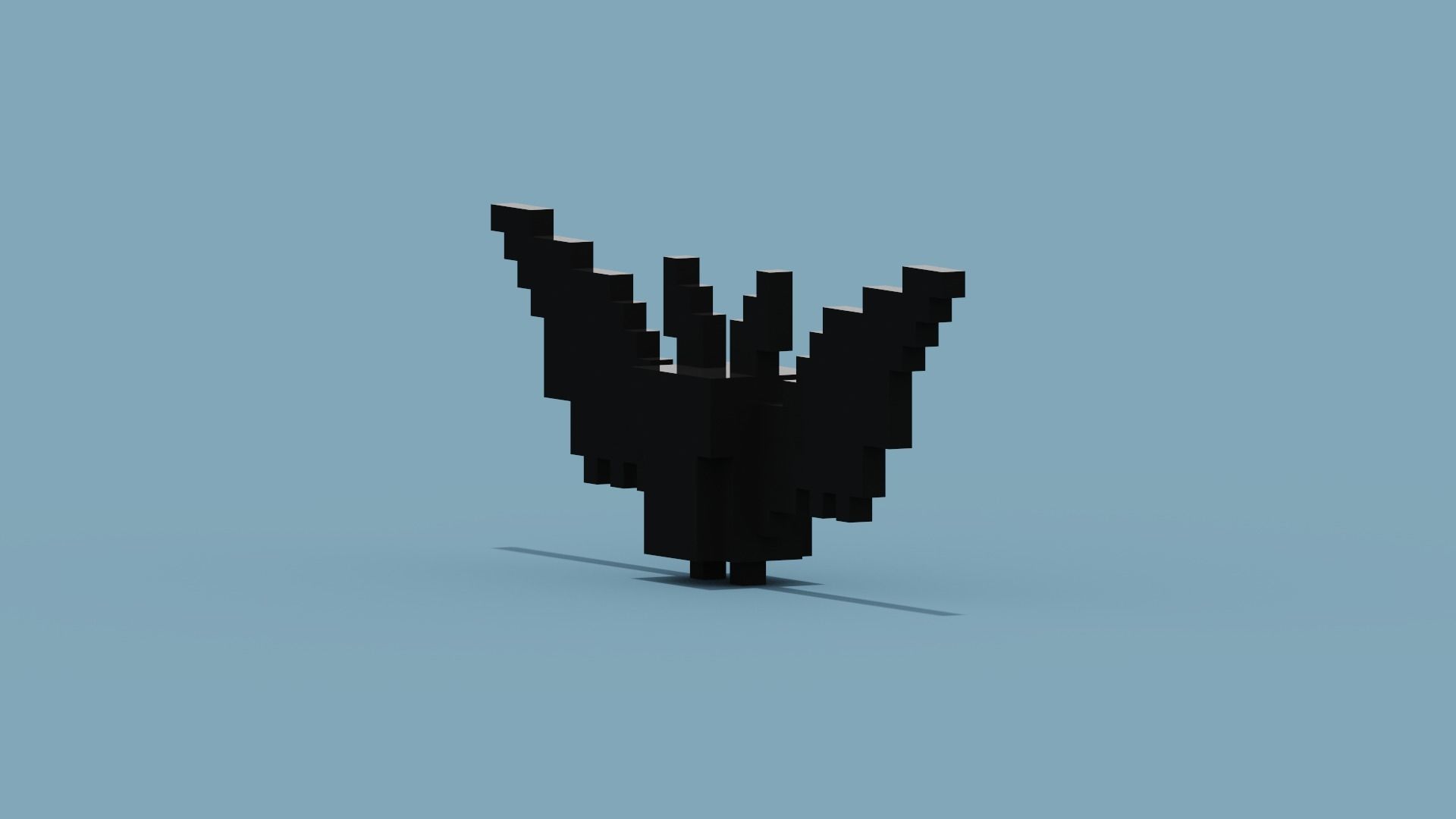 Voxel Bat  Low-poly 3D model_6