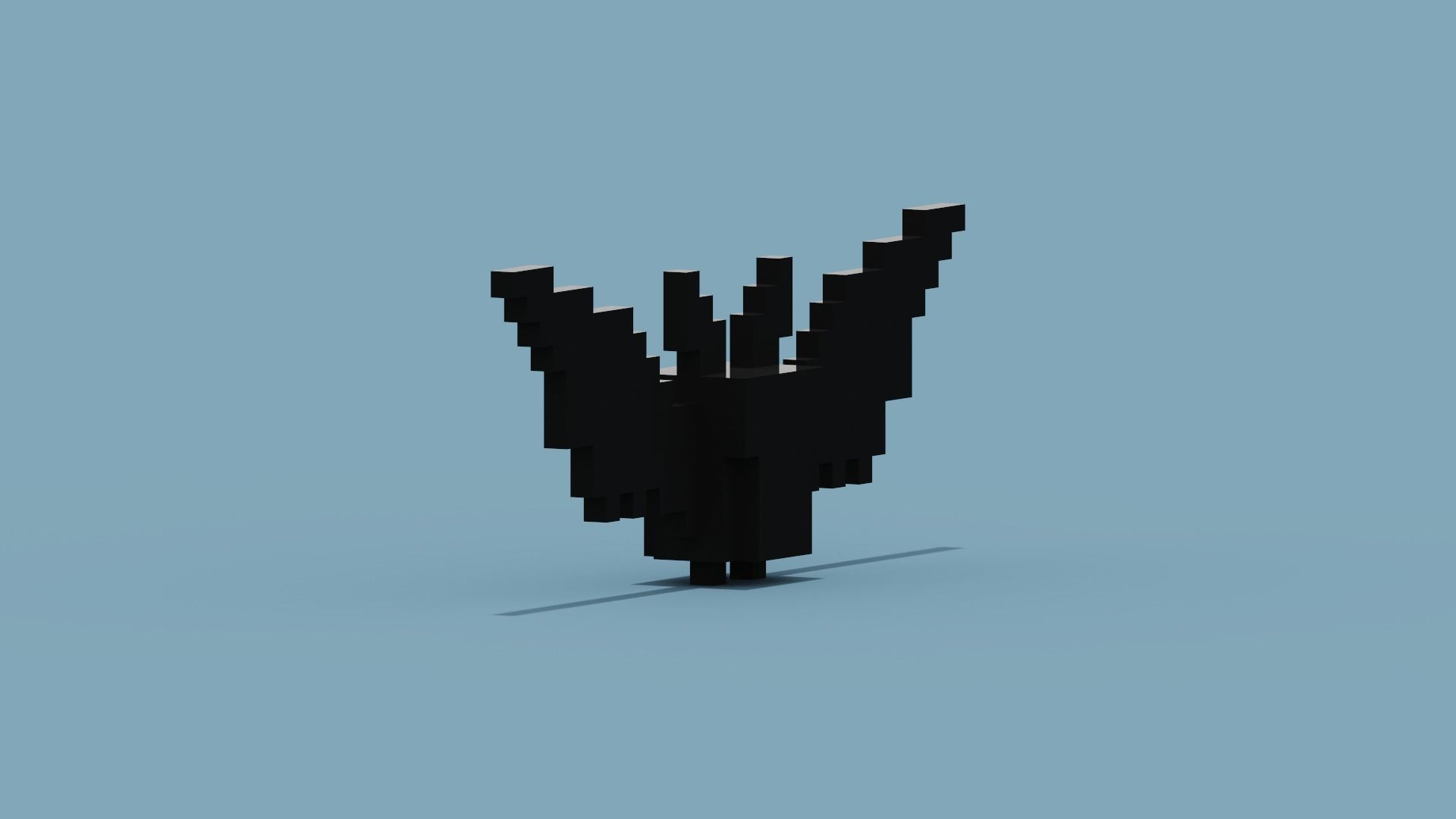 Voxel Bat  Low-poly 3D model_5