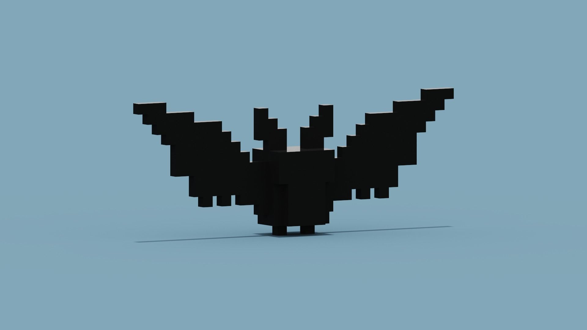 Voxel Bat  Low-poly 3D model_3