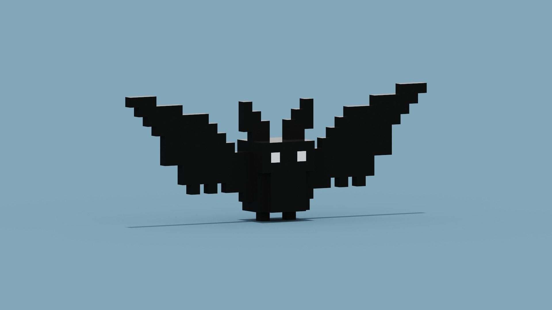 Voxel Bat  Low-poly 3D model_11