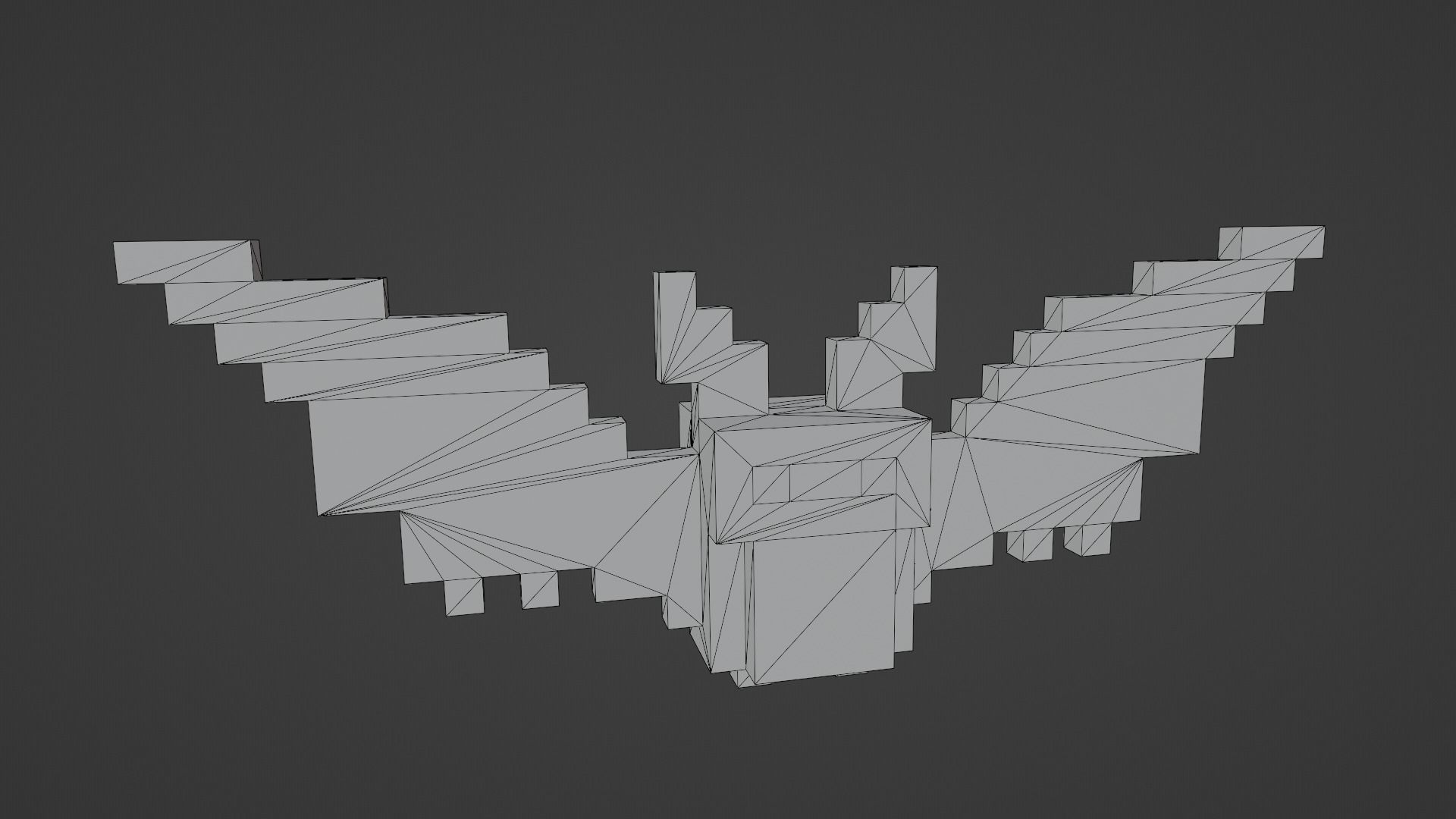 Voxel Bat  Low-poly 3D model_12