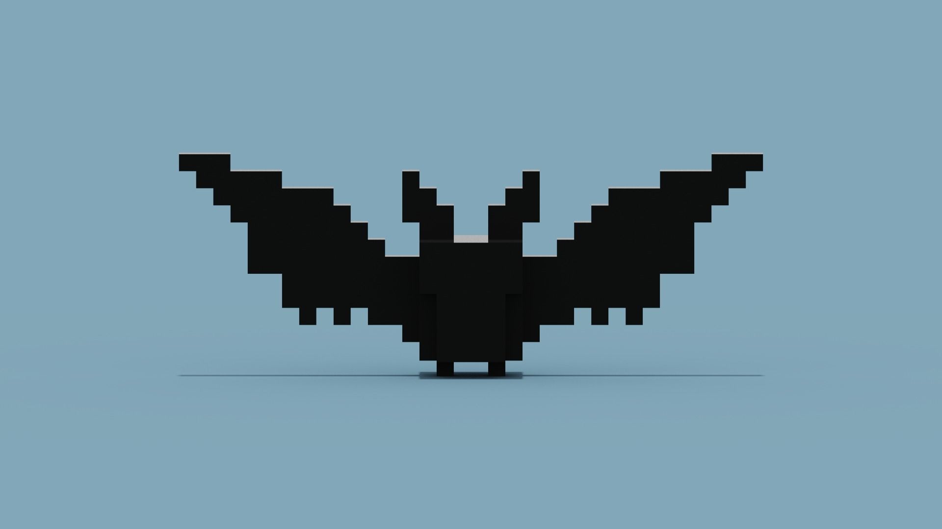 Voxel Bat  Low-poly 3D model_8