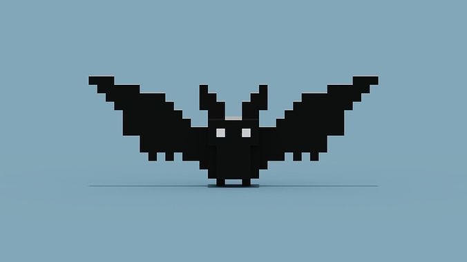 Voxel Bat  Low-poly 3D model