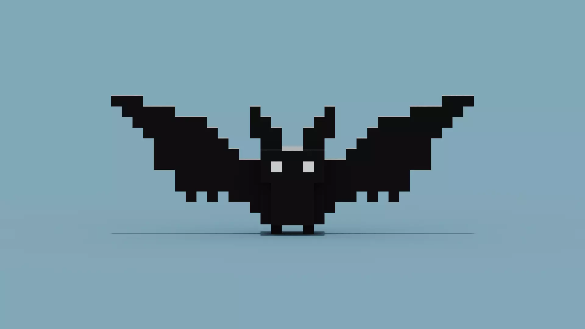 Voxel Bat  Low-poly 3D model_0