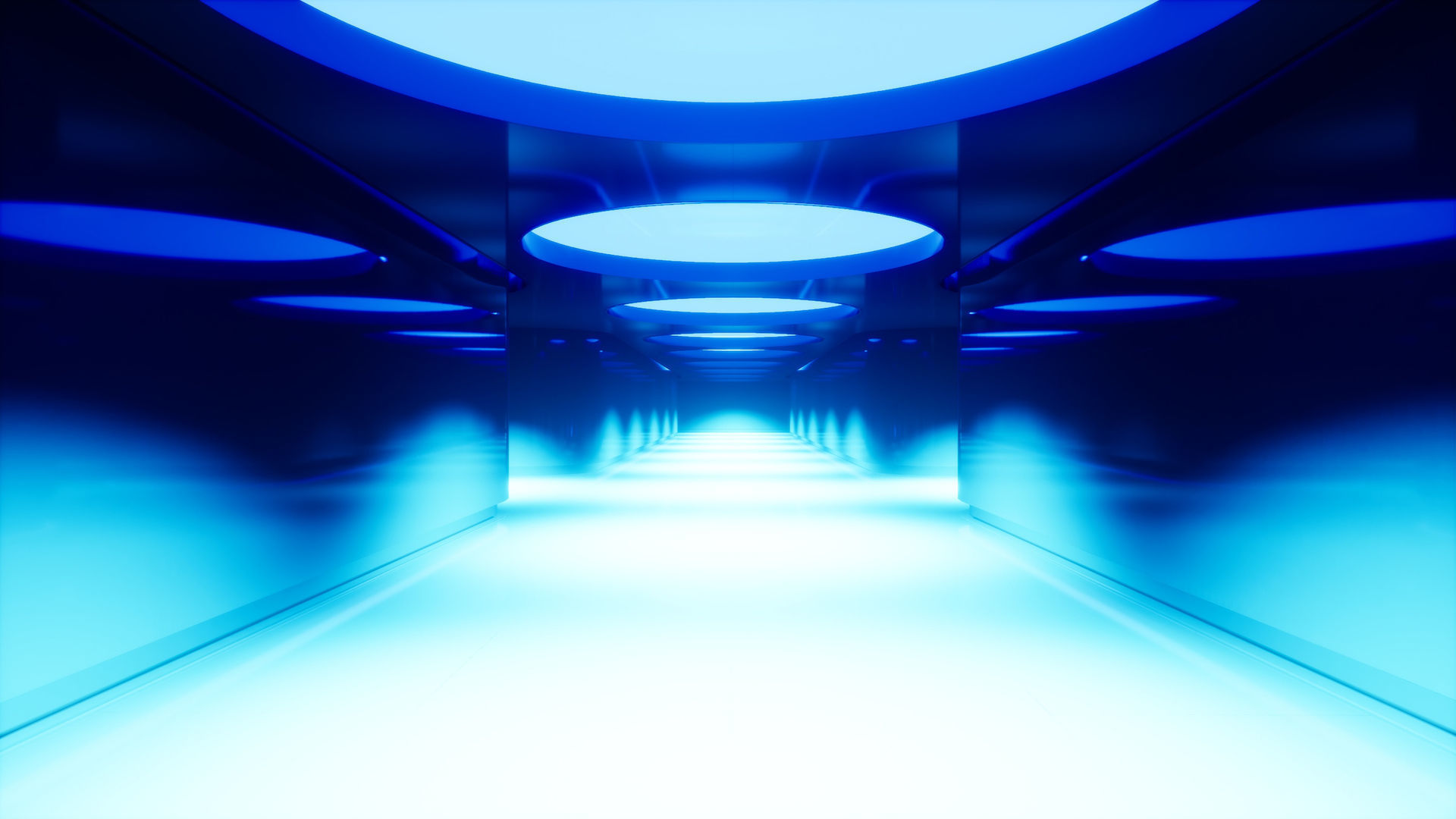 Futuristic Hallway UE4 3D model_3