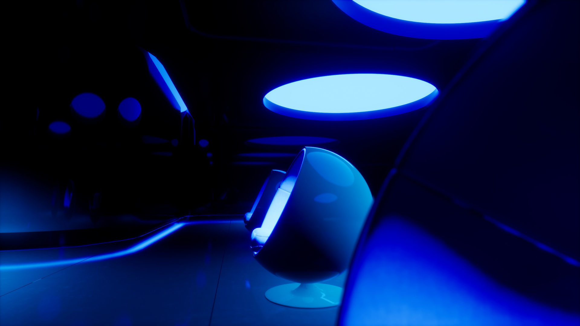 Futuristic Hallway UE4 3D model_10