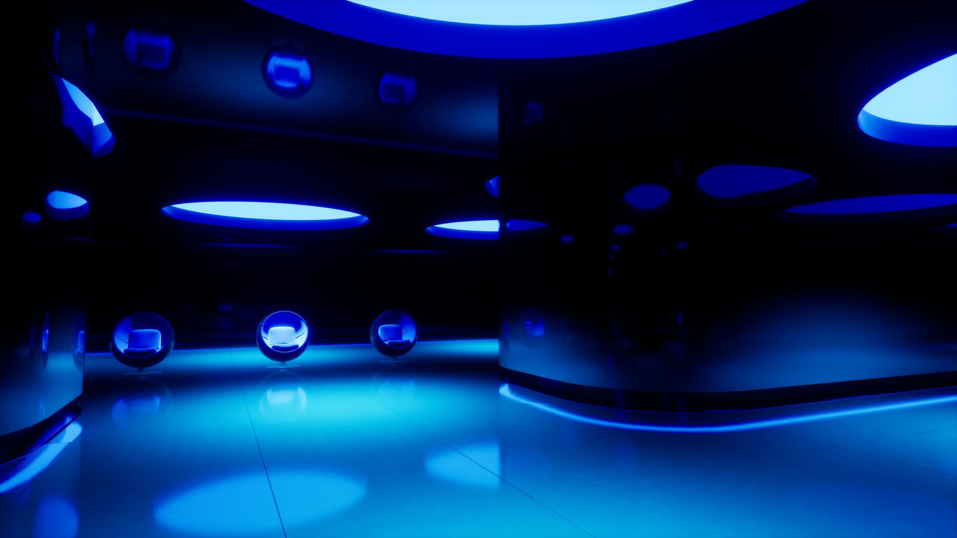 Futuristic Hallway UE4 3D model_5