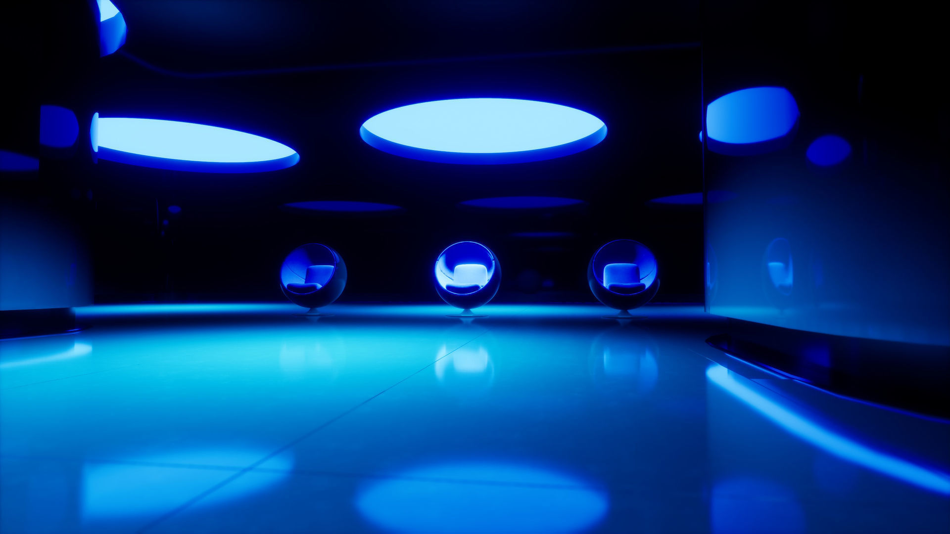 Futuristic Hallway UE4 3D model_6