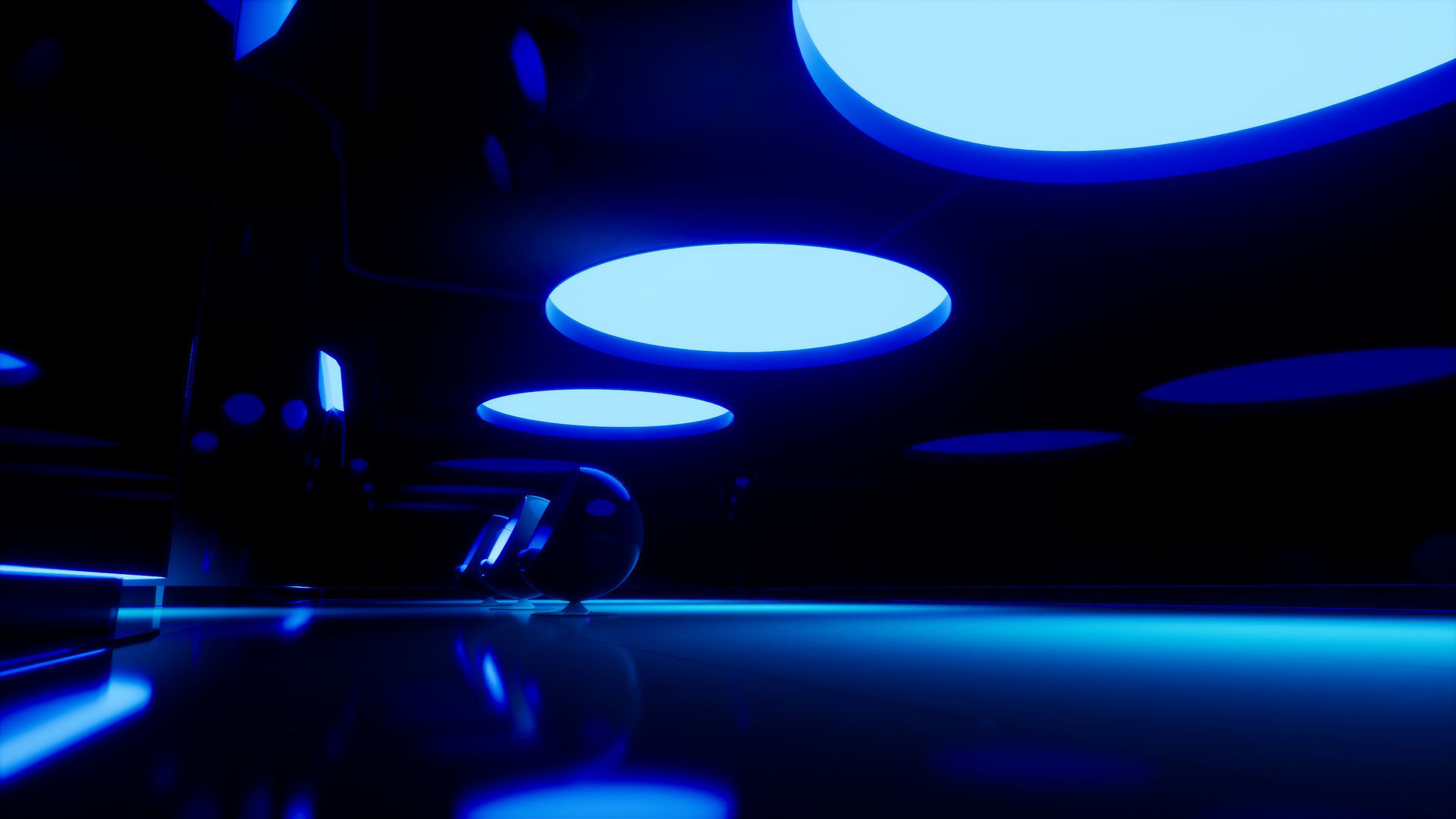 Futuristic Hallway UE4 3D model_11