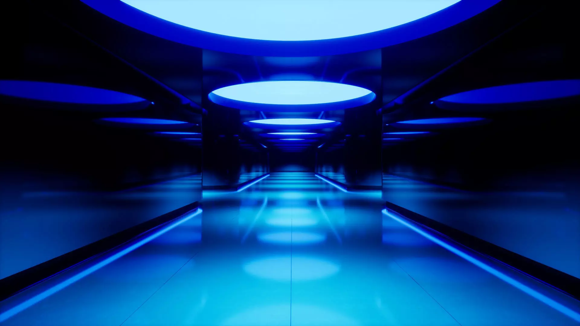 Futuristic Hallway UE4 3D model_0