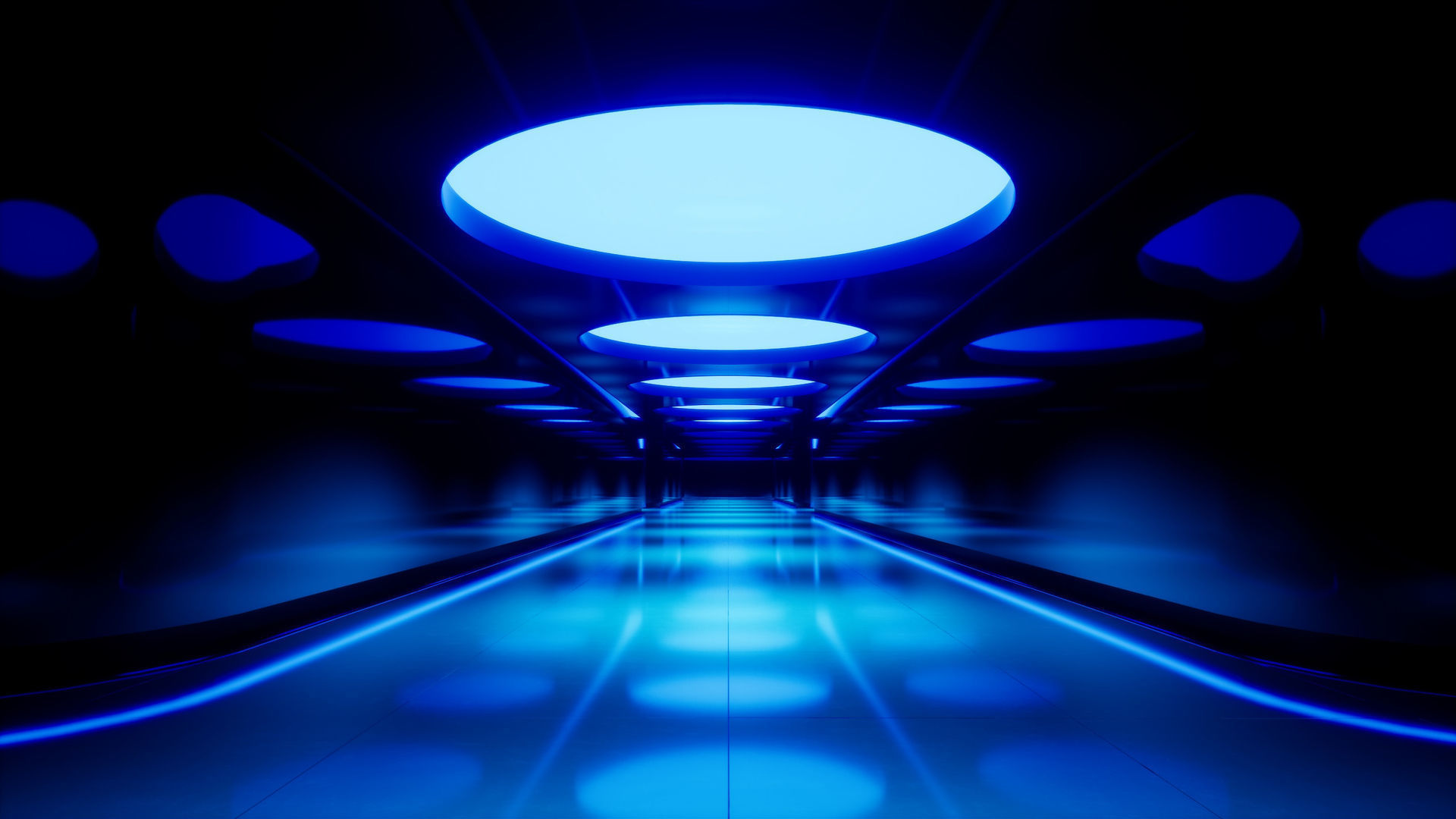 Futuristic Hallway UE4 3D model_7