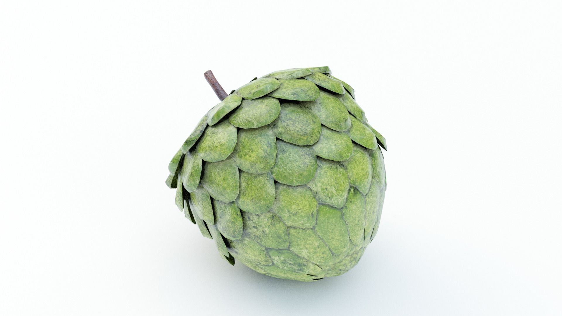 Custard Apple  - Cherimoya Low-poly 3D model_3