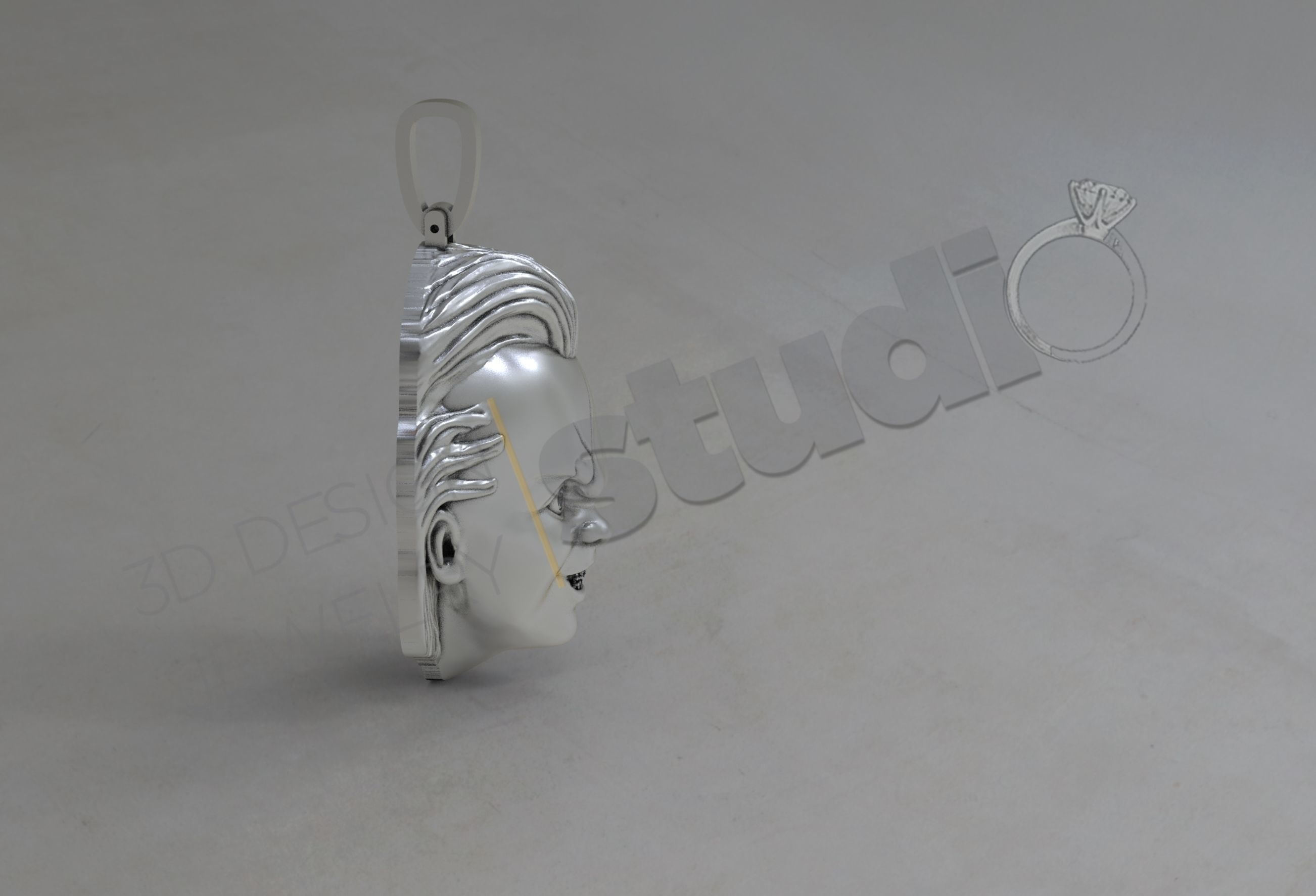 Highly detailed Chunky face pendant 3D print model_2