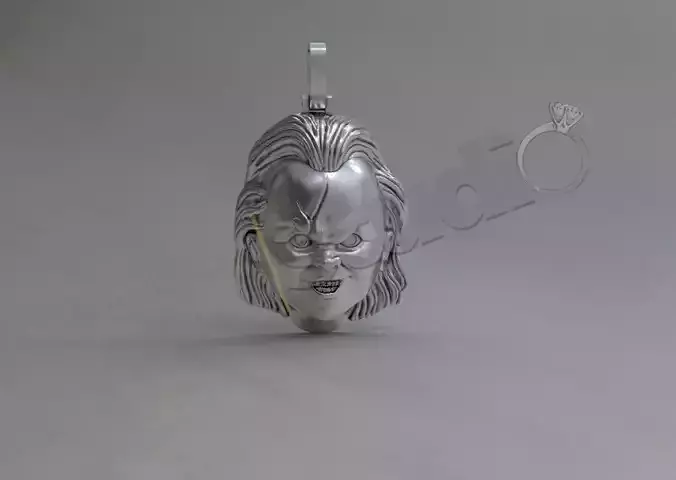 Highly detailed Chunky face pendant 3D print model Highly detailed Chunky face pendant 3D print model