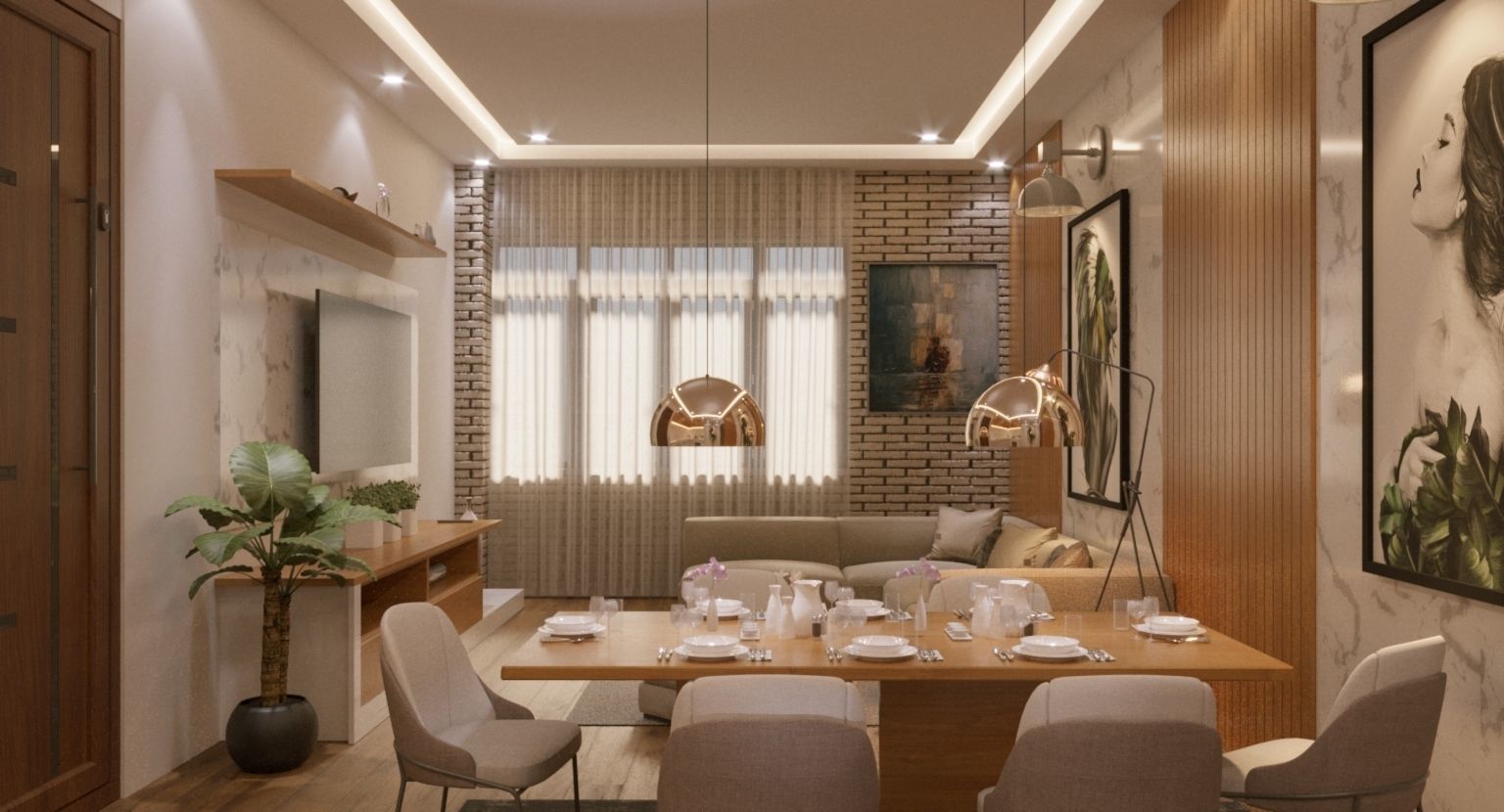 Interior Scene for 3ds max and Corona Renderer 3D model Free 3D model_4