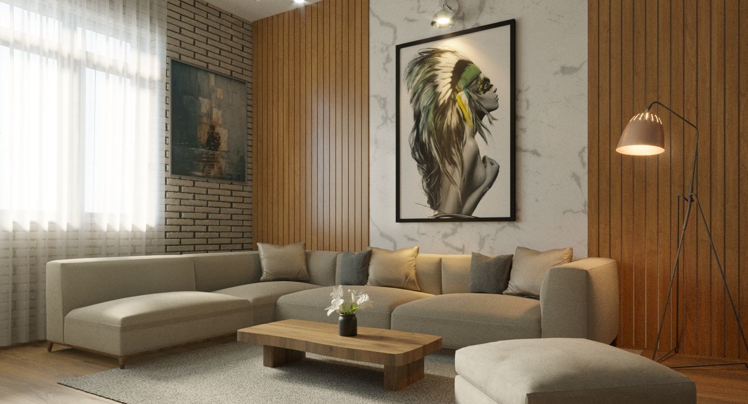 Interior Scene for 3ds max and Corona Renderer 3D model Free 3D model_11