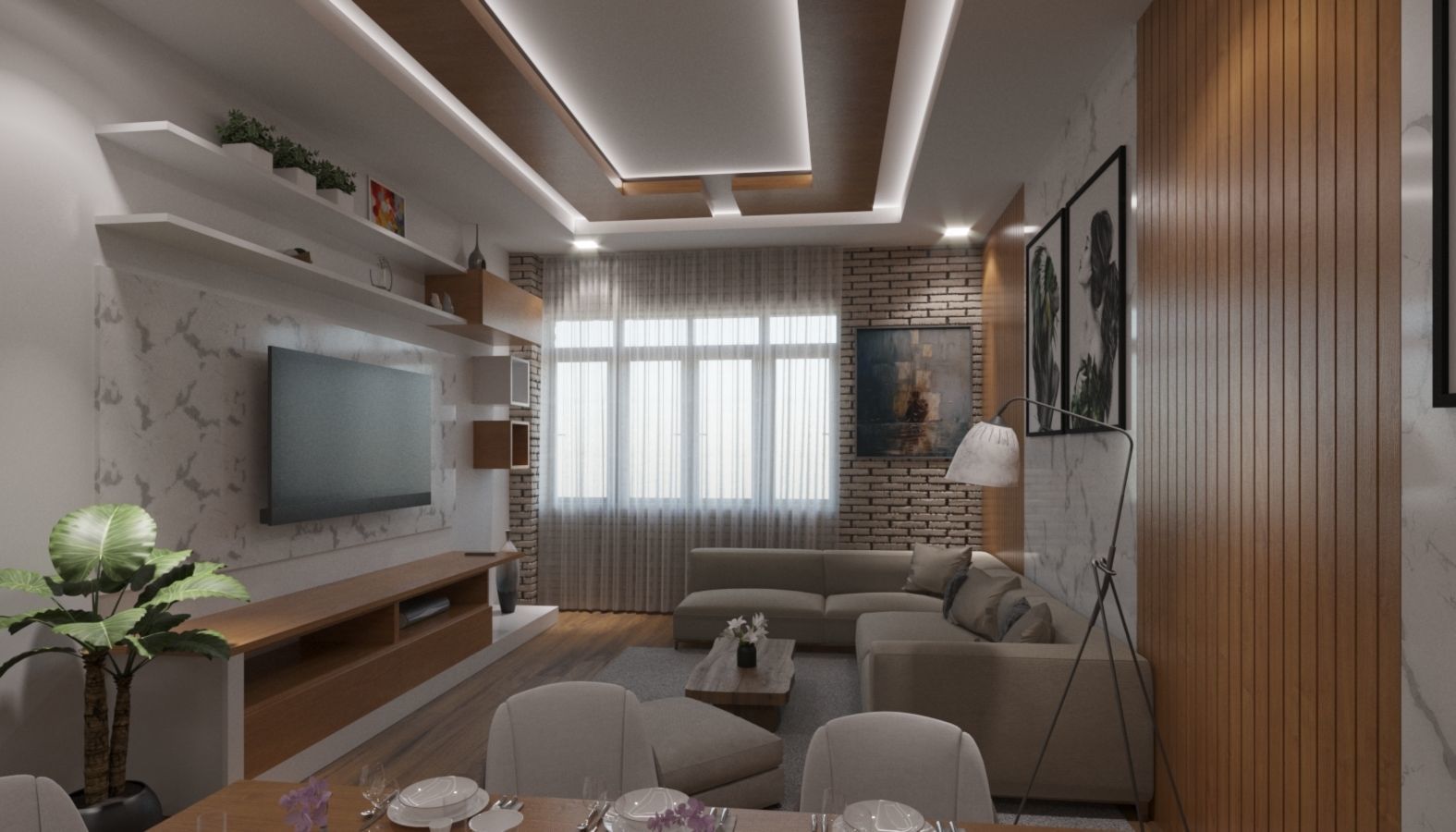 Interior Scene for 3ds max and Corona Renderer 3D model Free 3D model_8