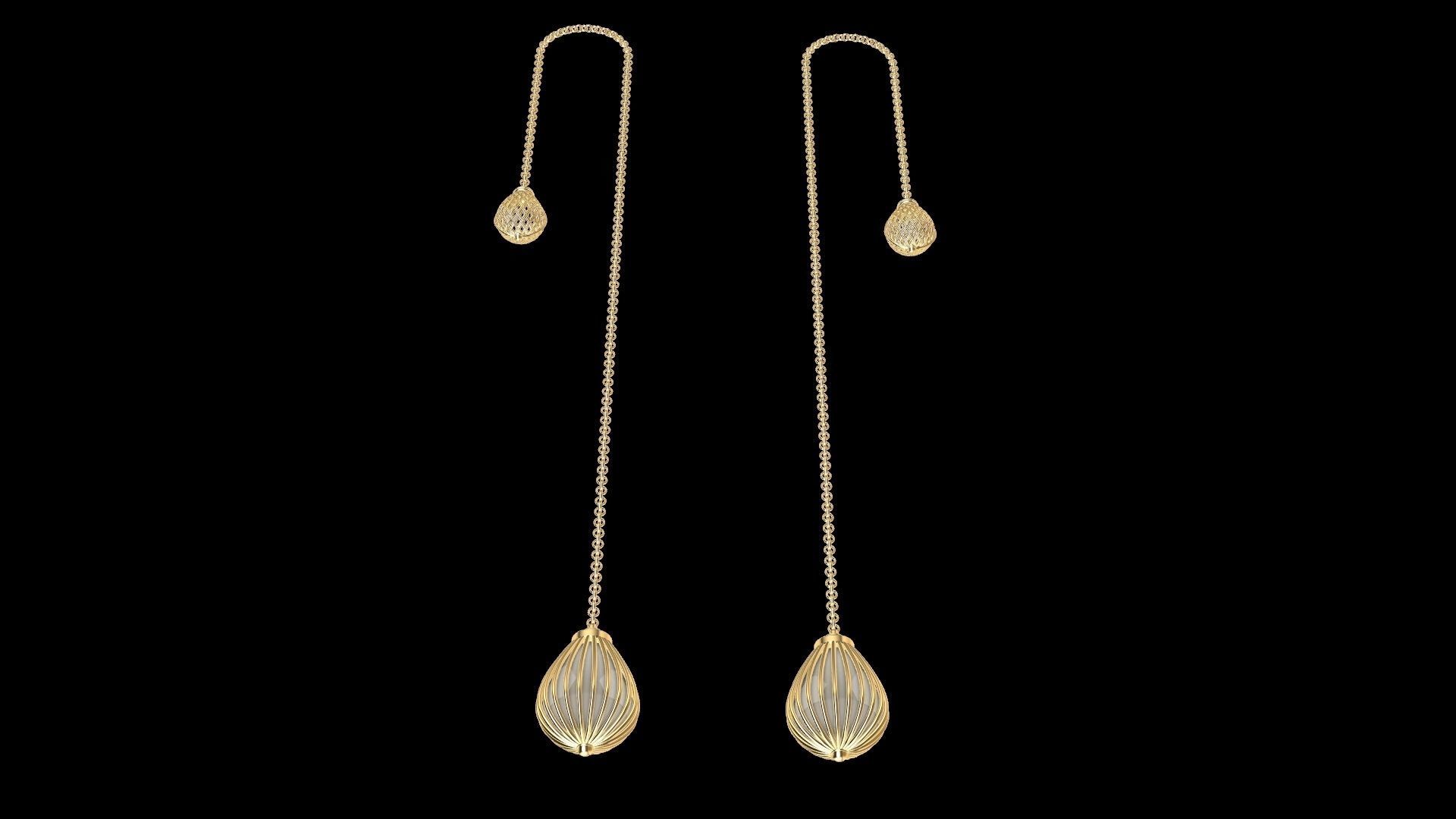 pear drop jali earrings stl verified 3D print model_12