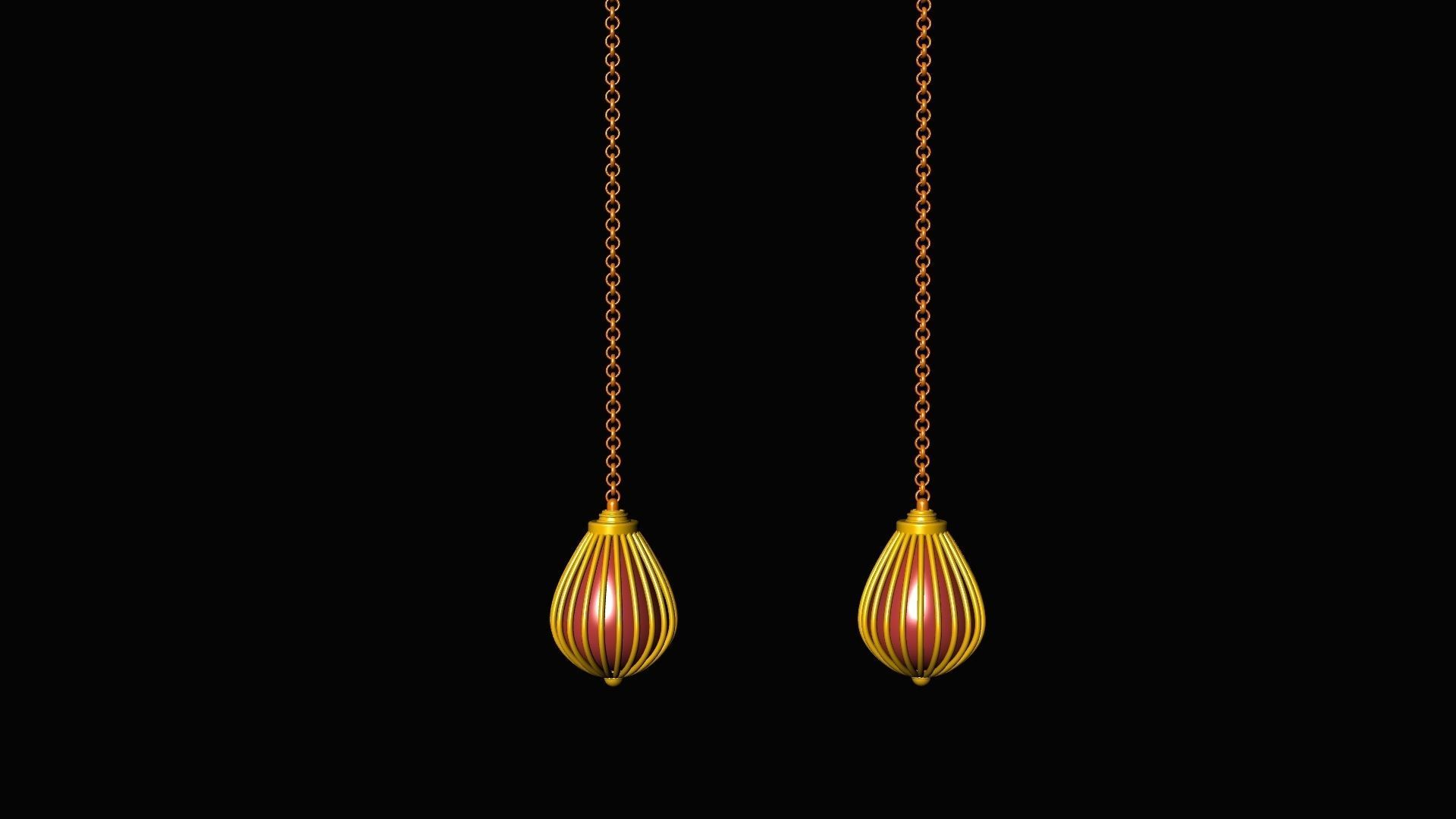 pear drop jali earrings stl verified 3D print model_15