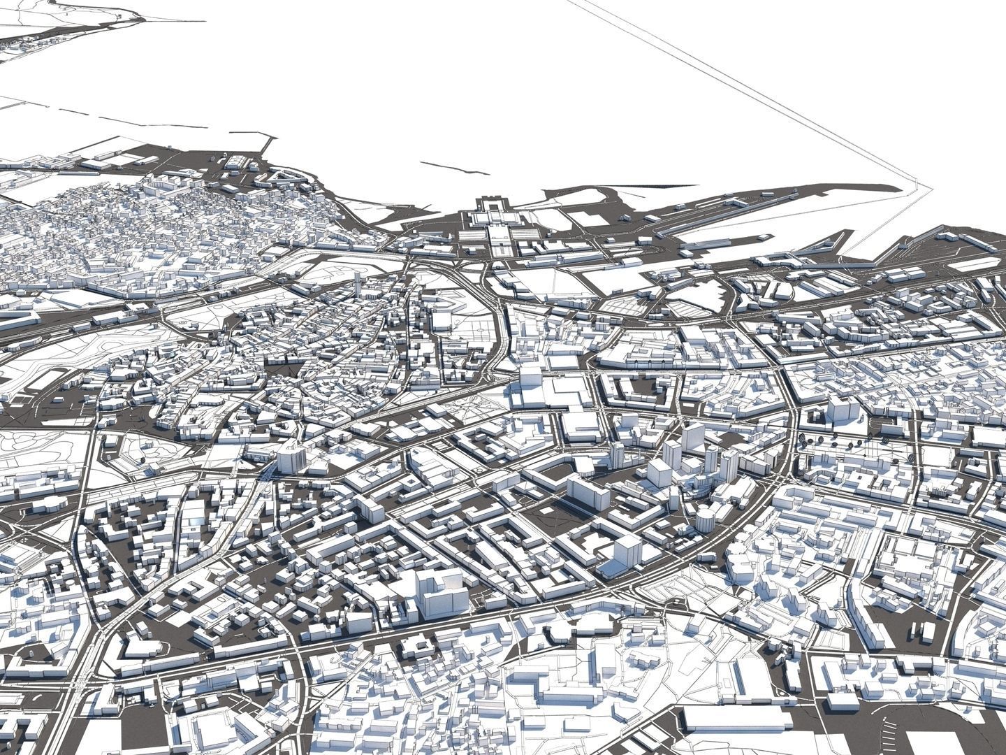 Tallinn Estonia 50x50km 3D City Map 3D model_15