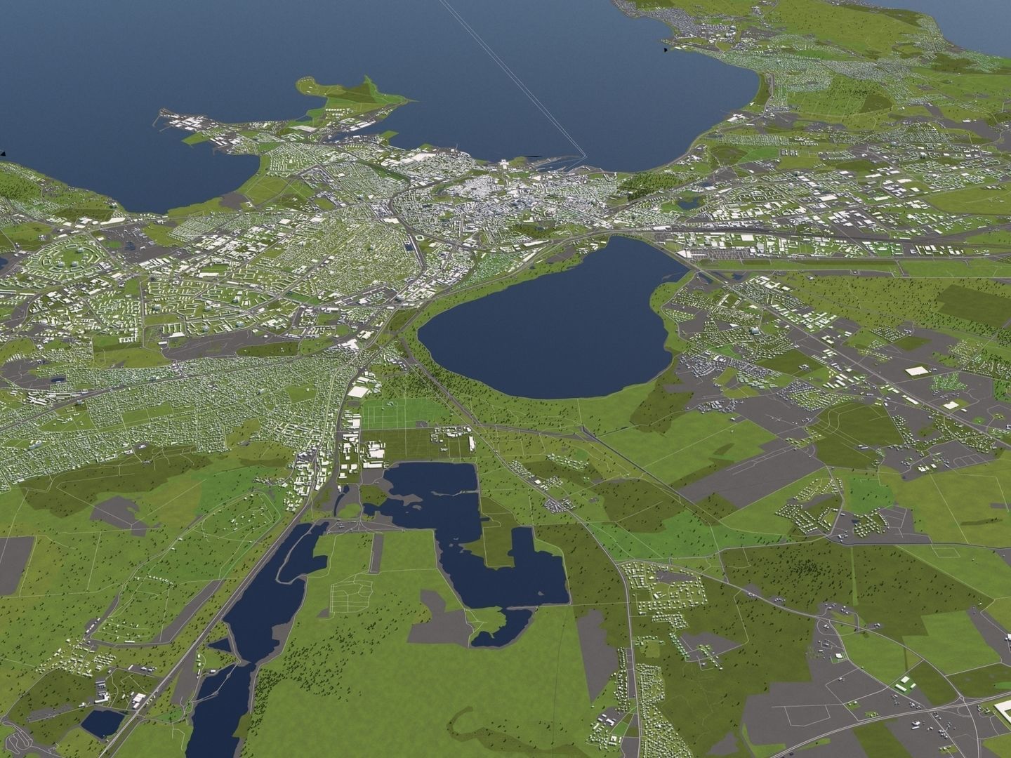 Tallinn Estonia 50x50km 3D City Map 3D model_3