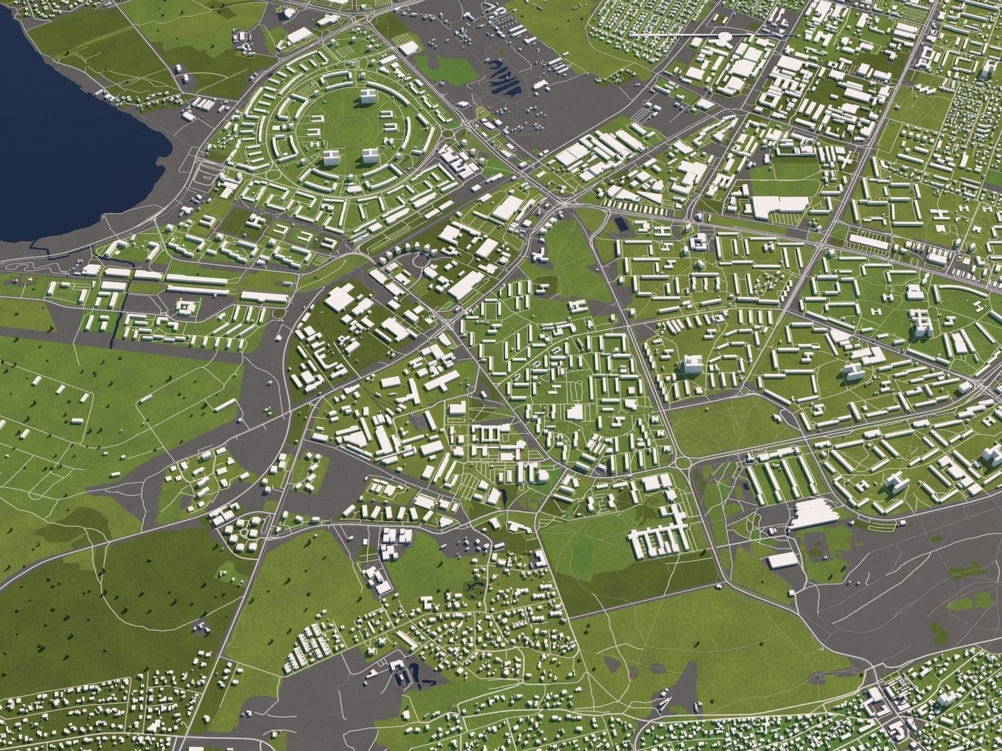Tallinn Estonia 50x50km 3D City Map 3D model_6