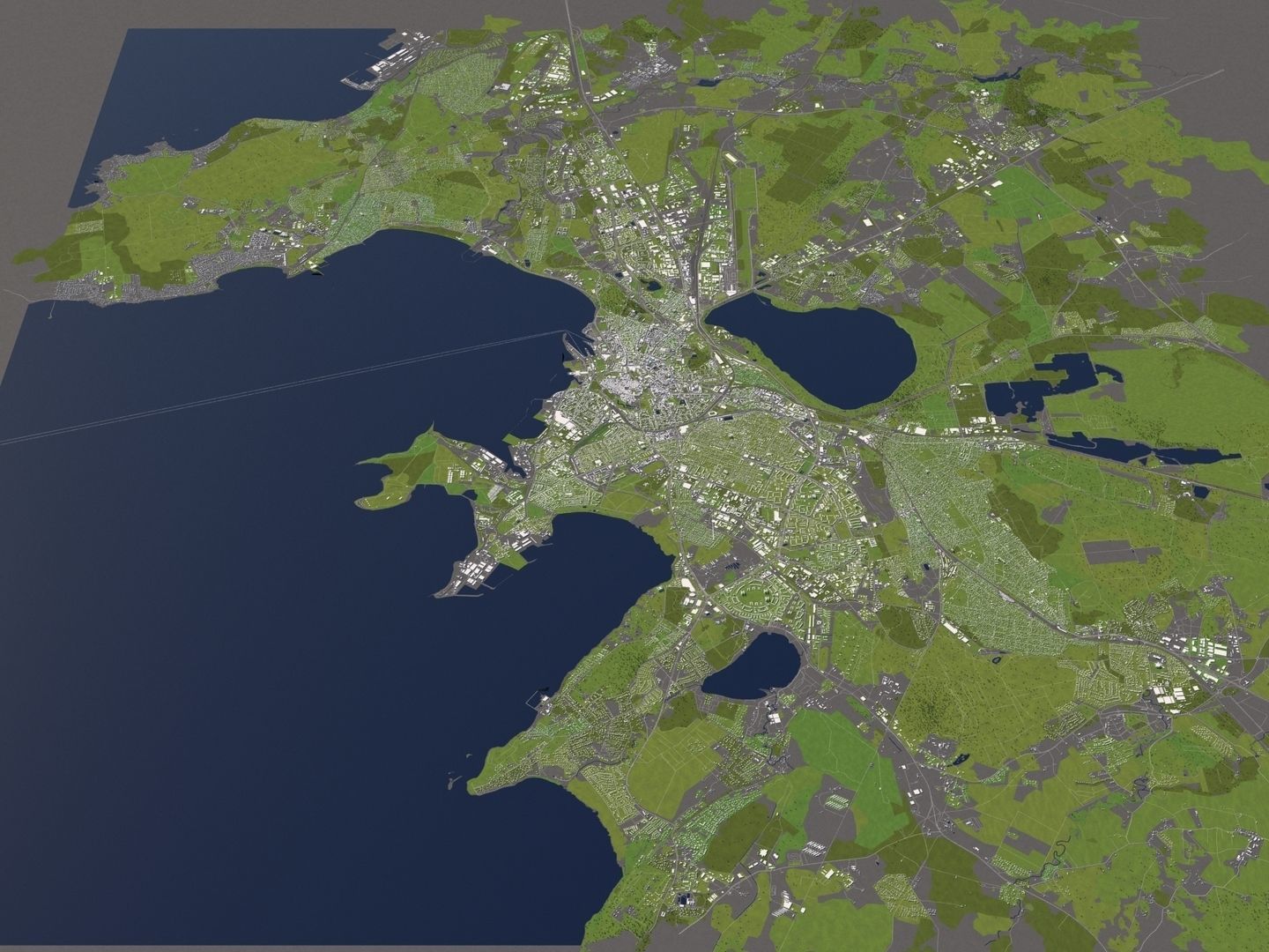 Tallinn Estonia 50x50km 3D City Map 3D model_11