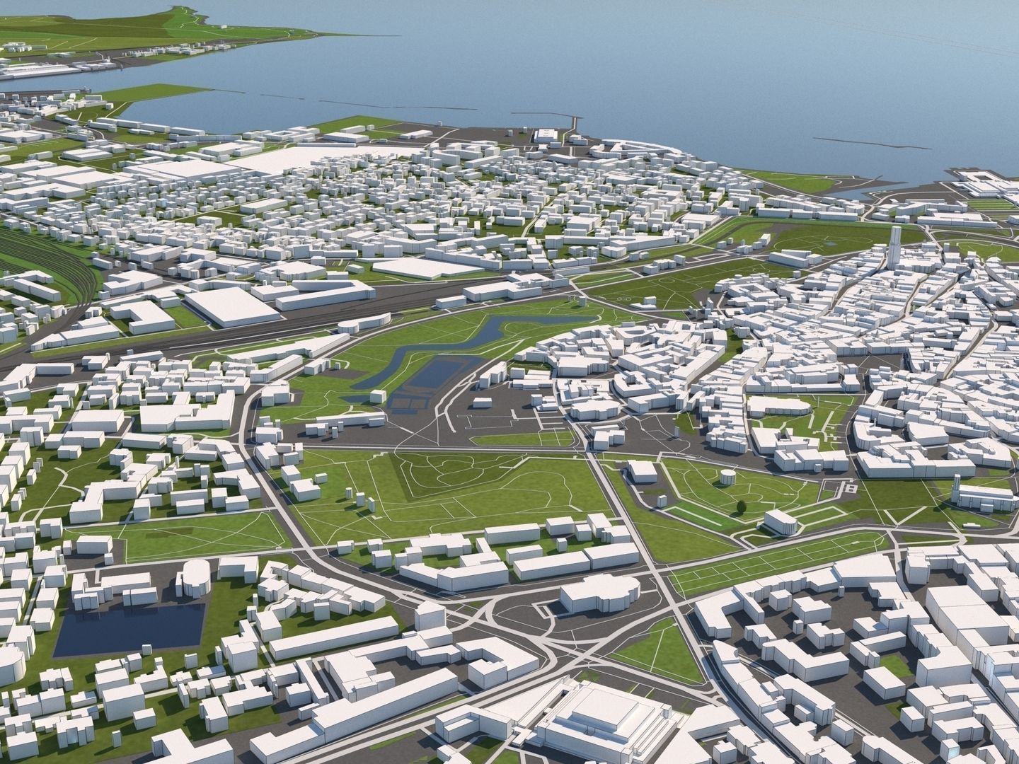 Tallinn Estonia 50x50km 3D City Map 3D model_4