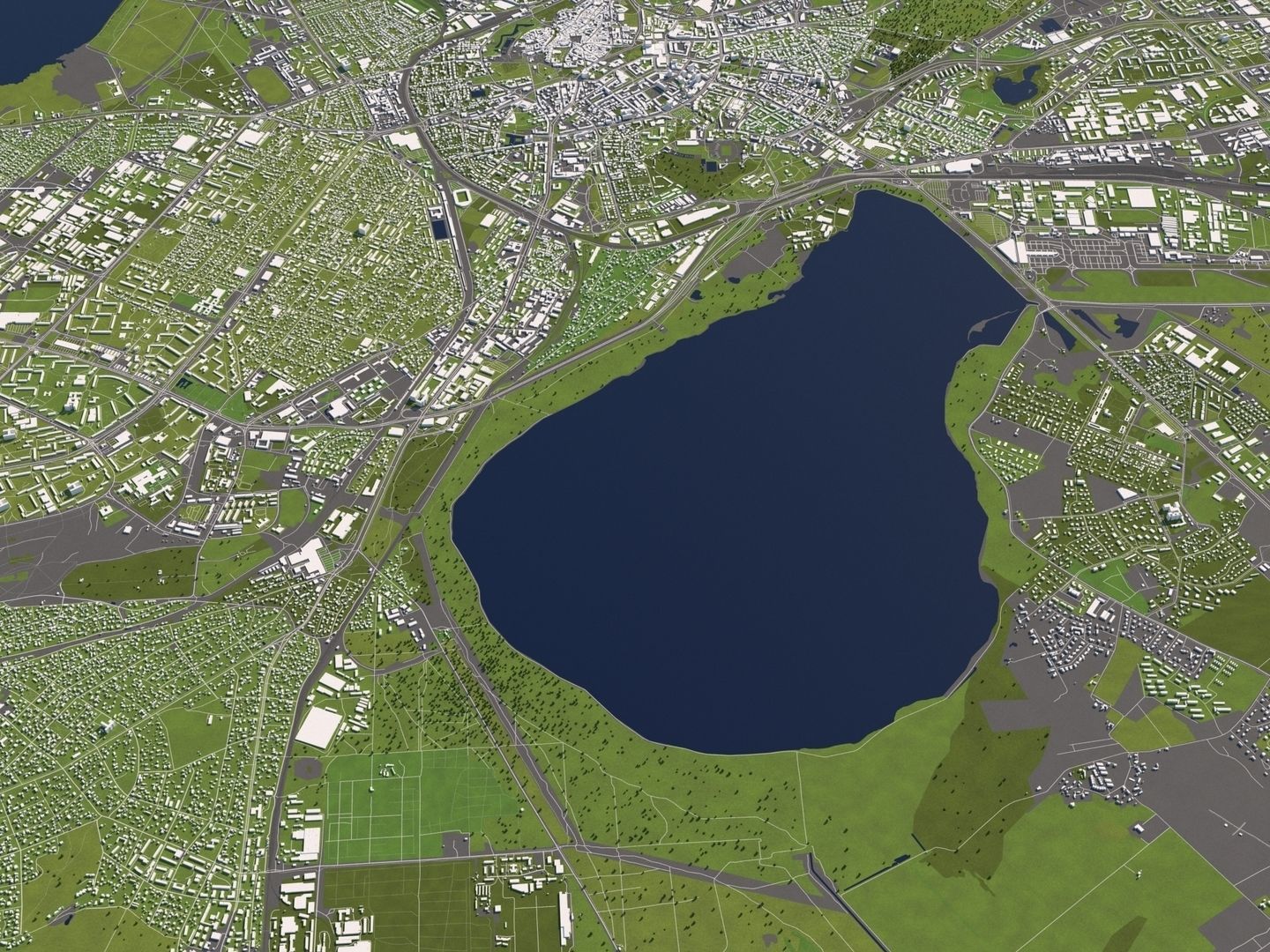 Tallinn Estonia 50x50km 3D City Map 3D model_7