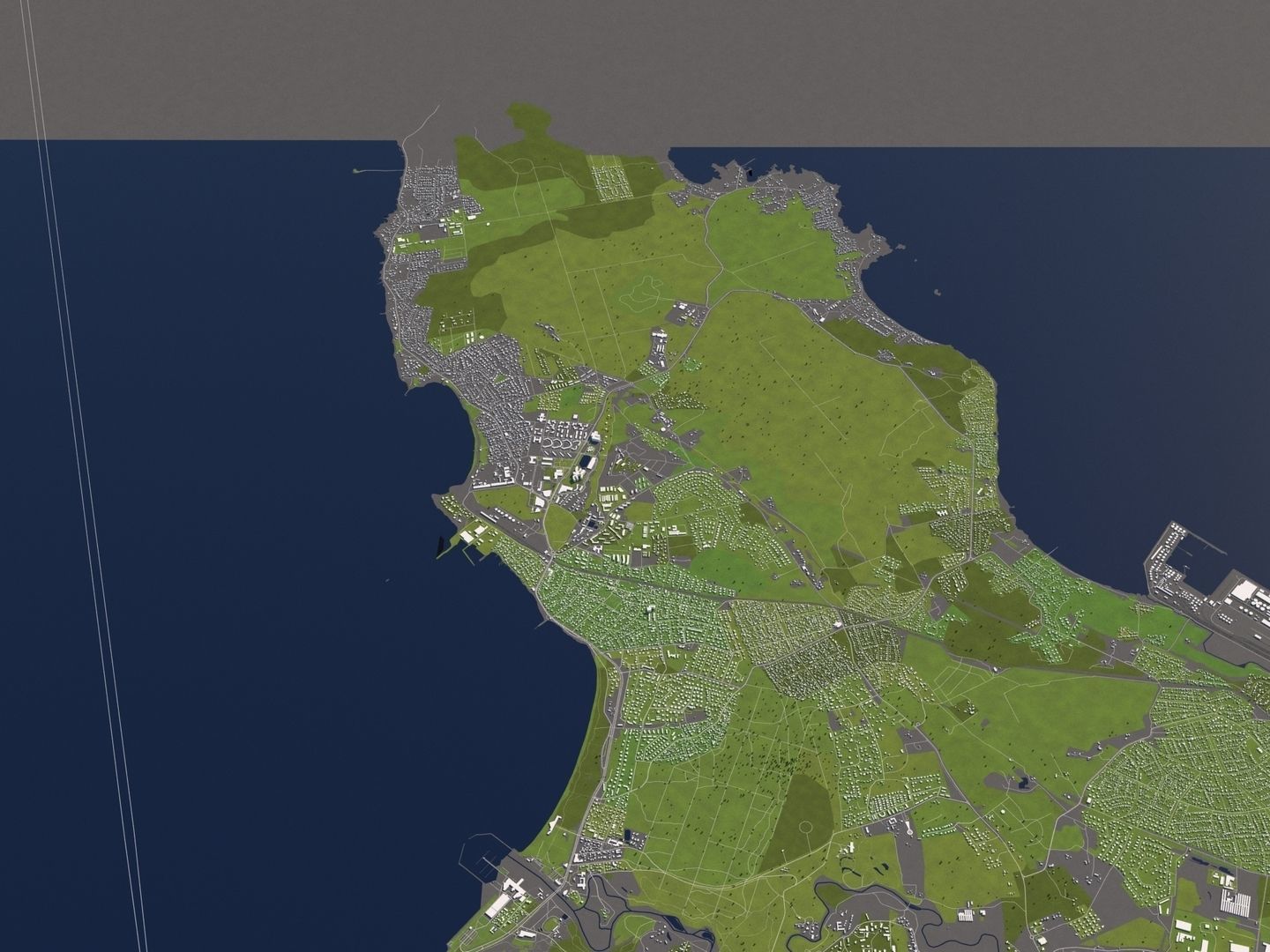 Tallinn Estonia 50x50km 3D City Map 3D model_14