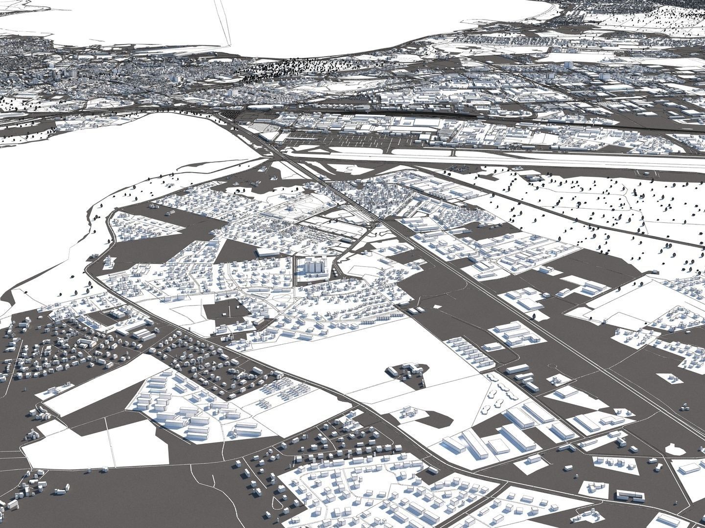 Tallinn Estonia 50x50km 3D City Map 3D model_26