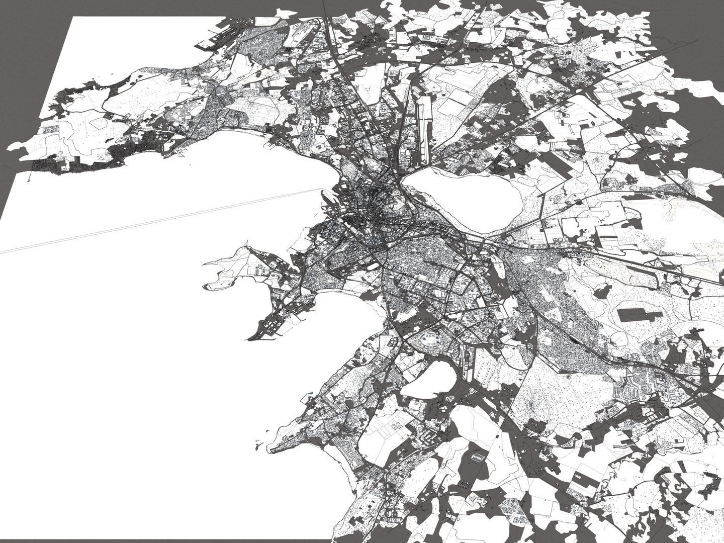 Tallinn Estonia 50x50km 3D City Map 3D model_19
