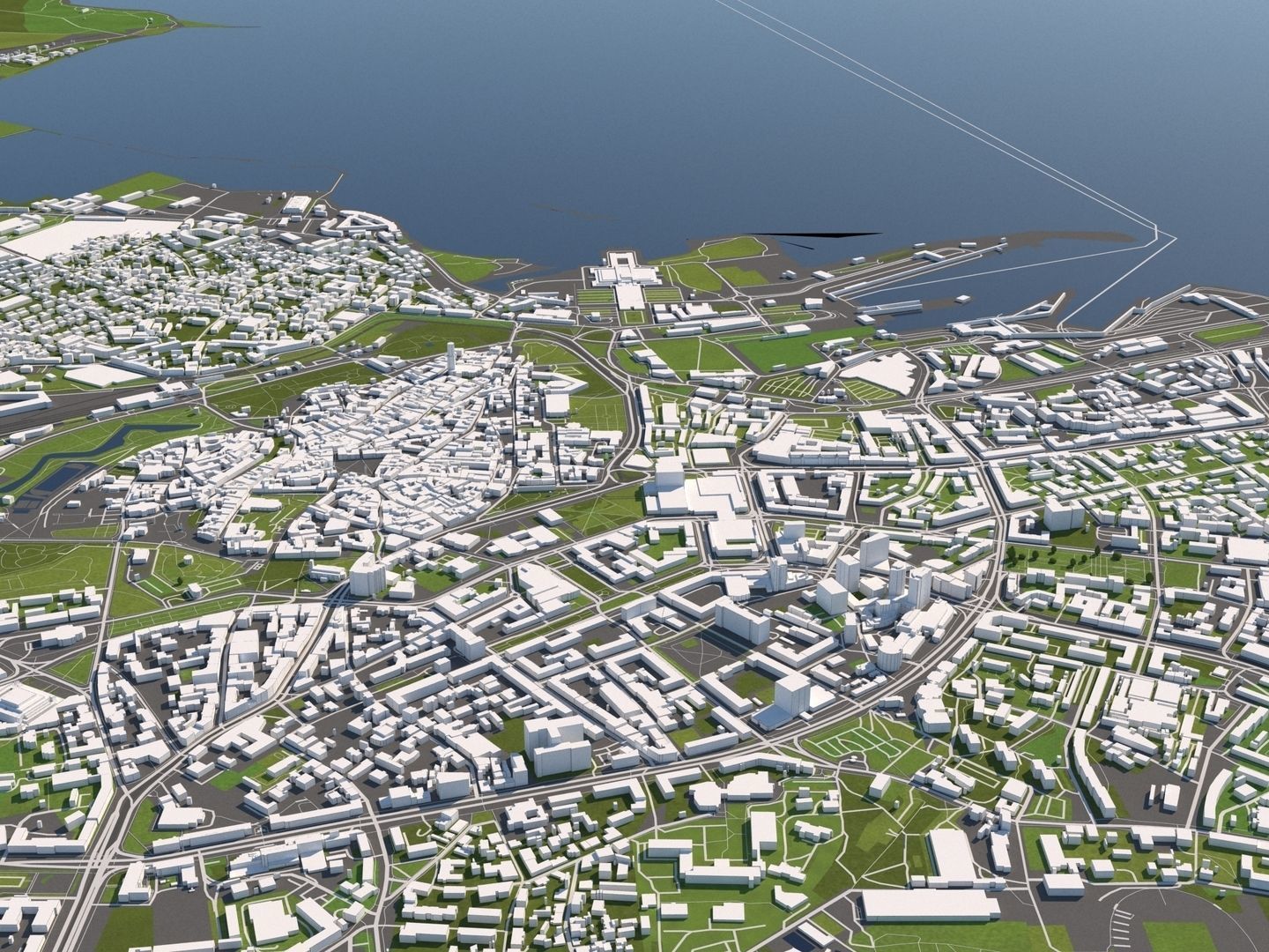 Tallinn Estonia 50x50km 3D City Map 3D model_1