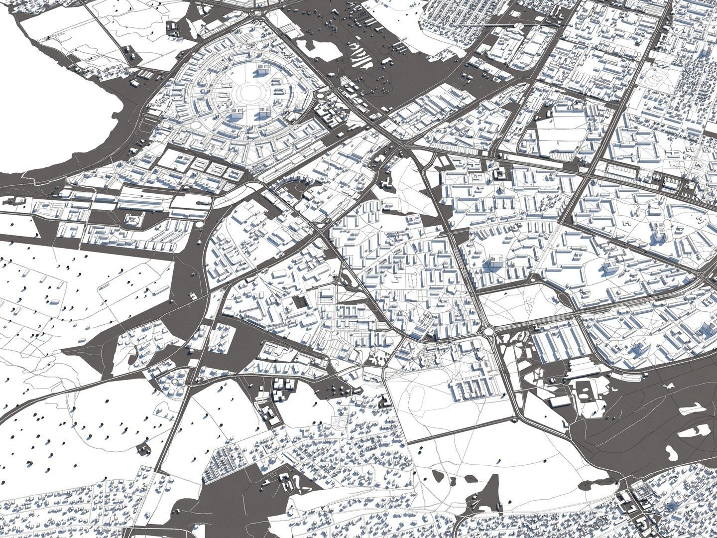 Tallinn Estonia 50x50km 3D City Map 3D model_24
