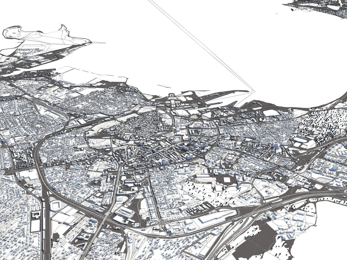 Tallinn Estonia 50x50km 3D City Map 3D model_16