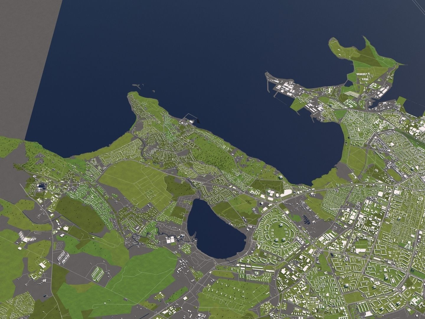 Tallinn Estonia 50x50km 3D City Map 3D model_13