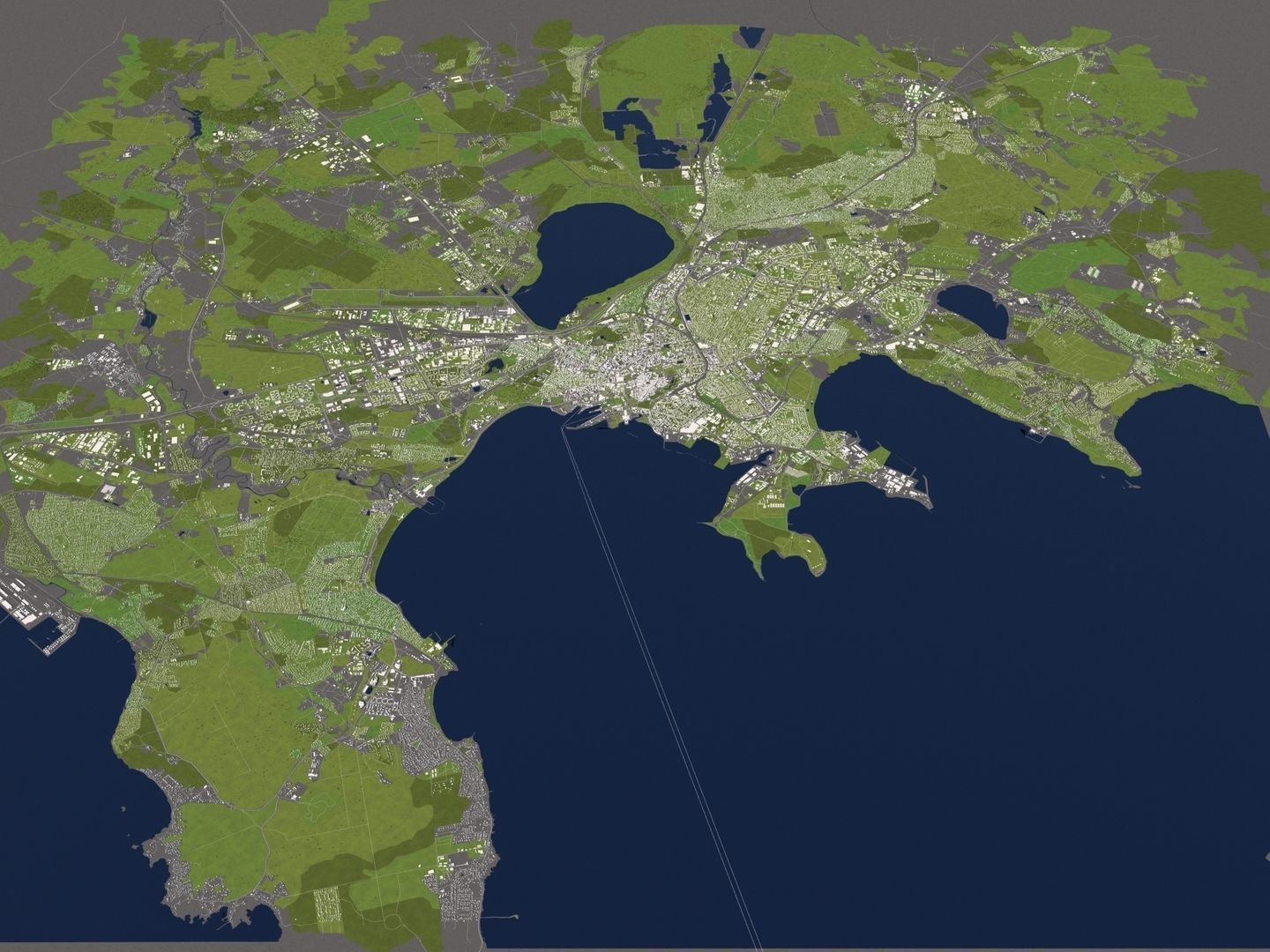 Tallinn Estonia 50x50km 3D City Map 3D model_12