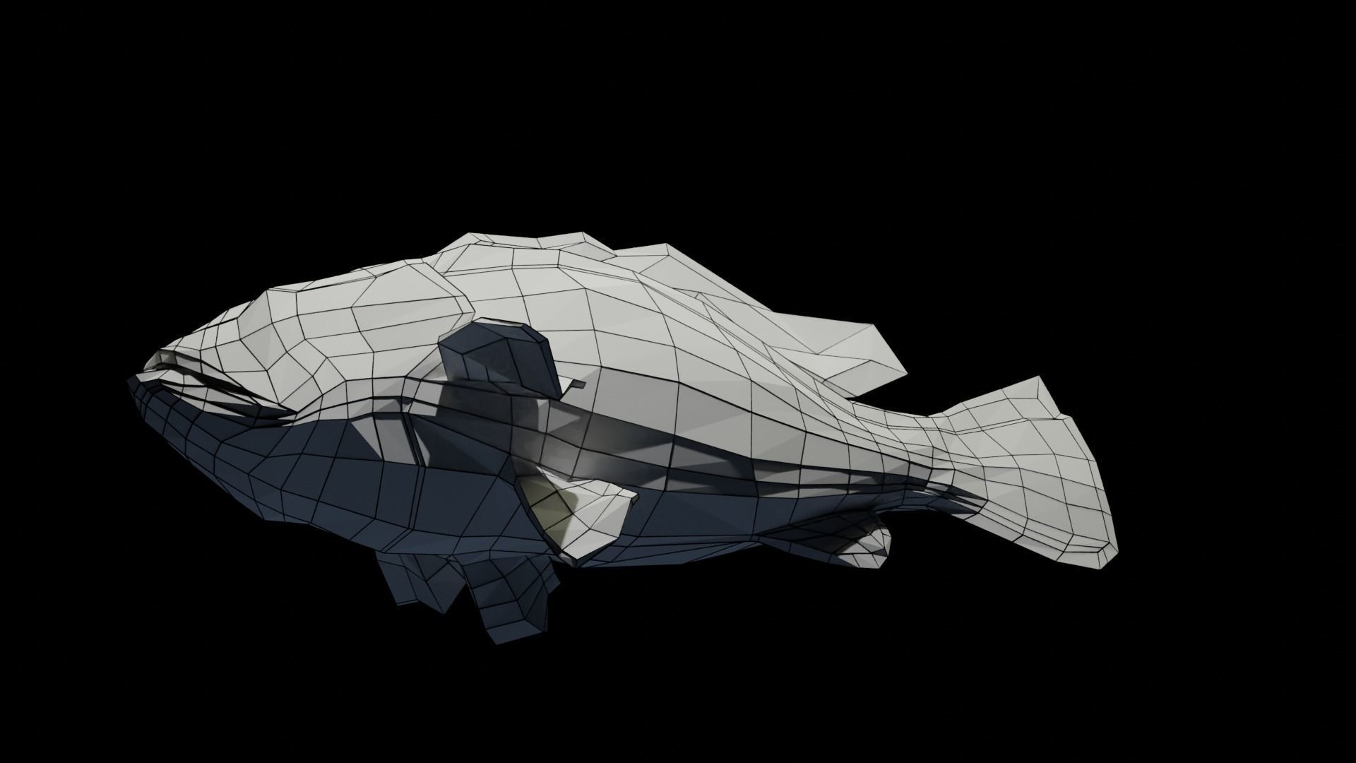 Lowpoly Largemouth Bass Low-poly 3D model_31