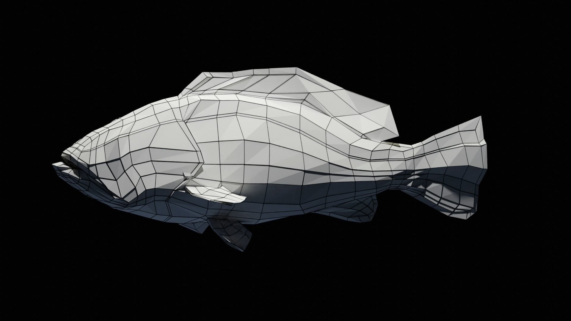 Lowpoly Largemouth Bass Low-poly 3D model_3