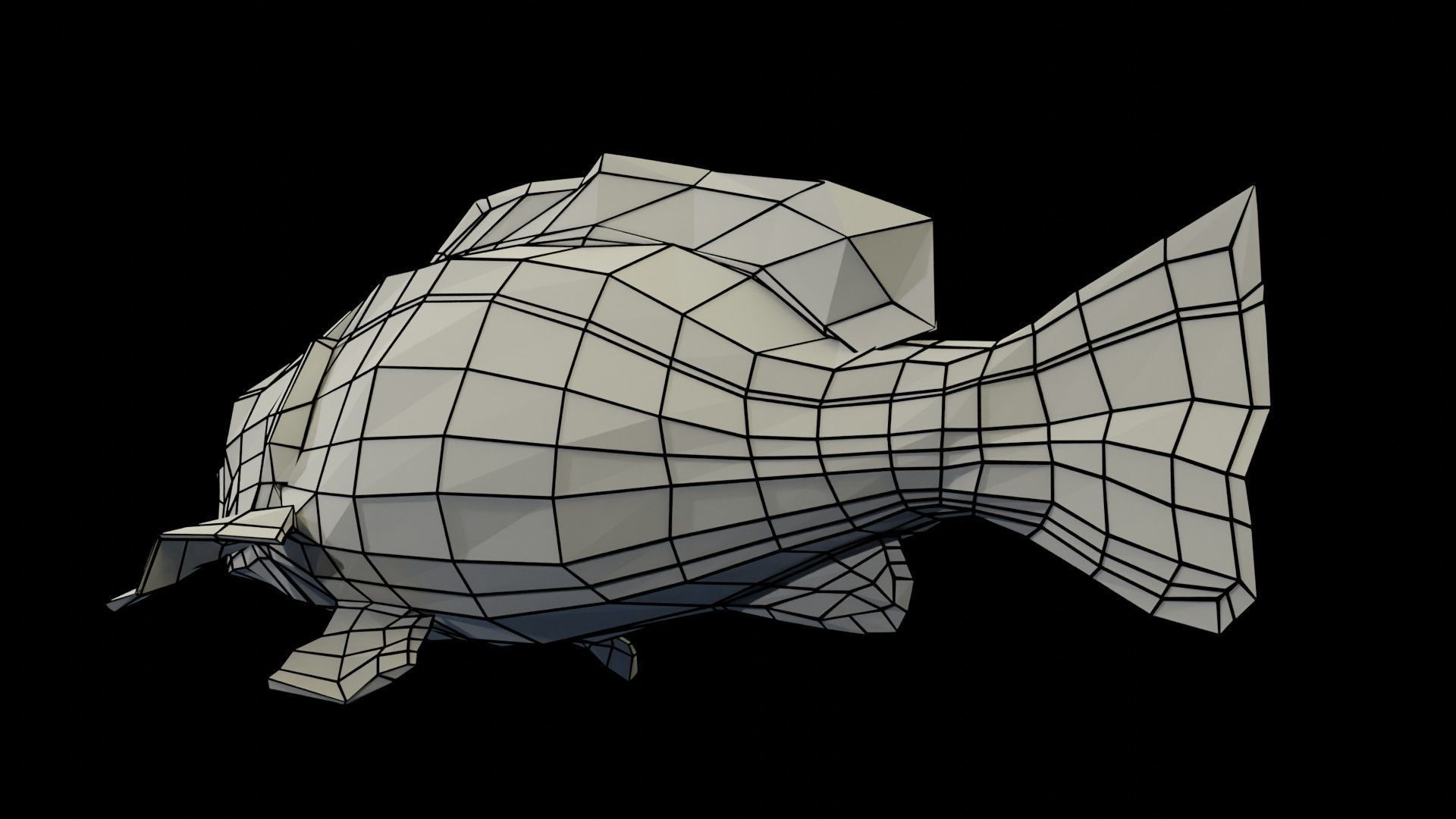 Lowpoly Largemouth Bass Low-poly 3D model_44